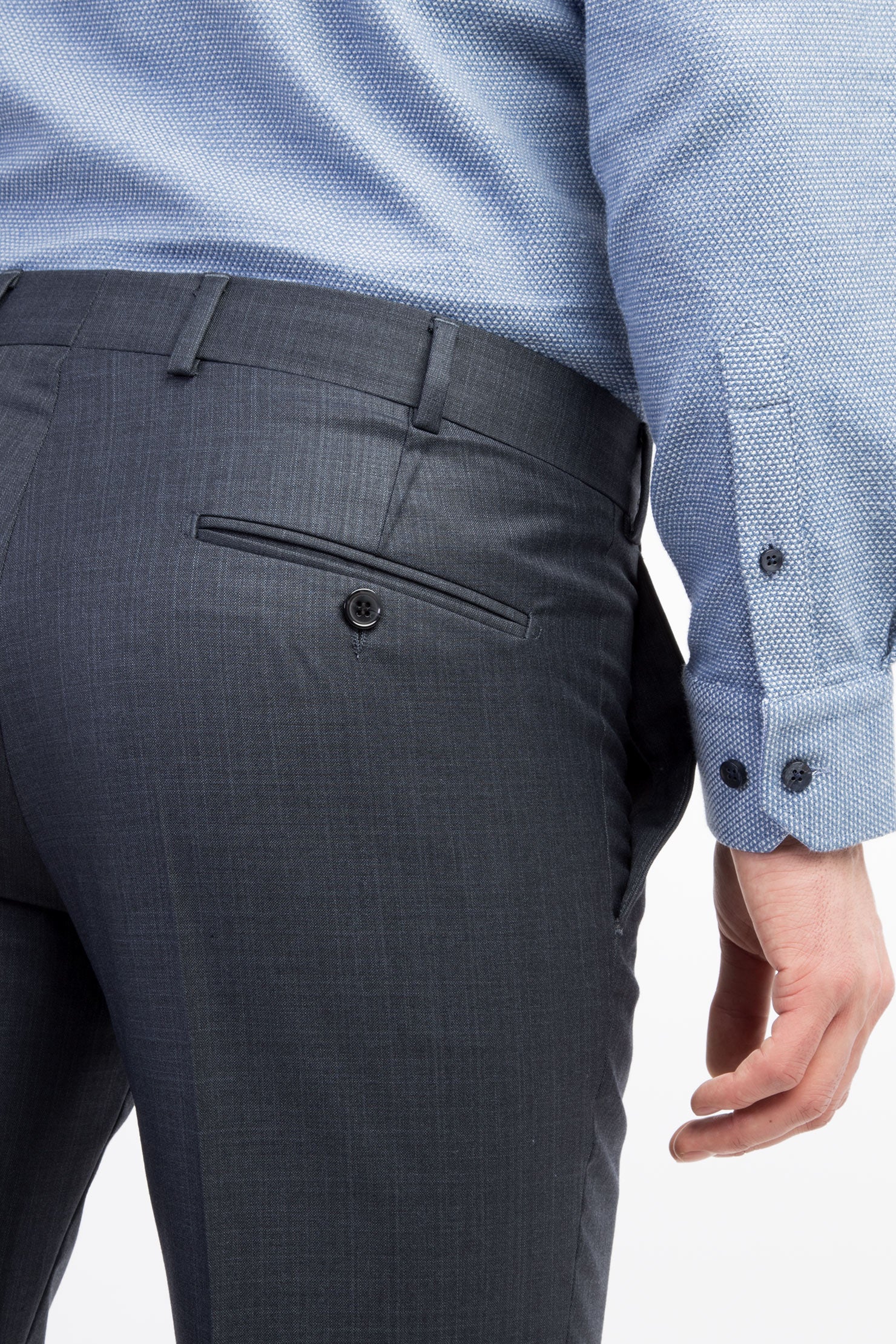 Petrol 7 Drop Slim Fit Dar Kesim Ekose Kumaş Pantolon - Image 4