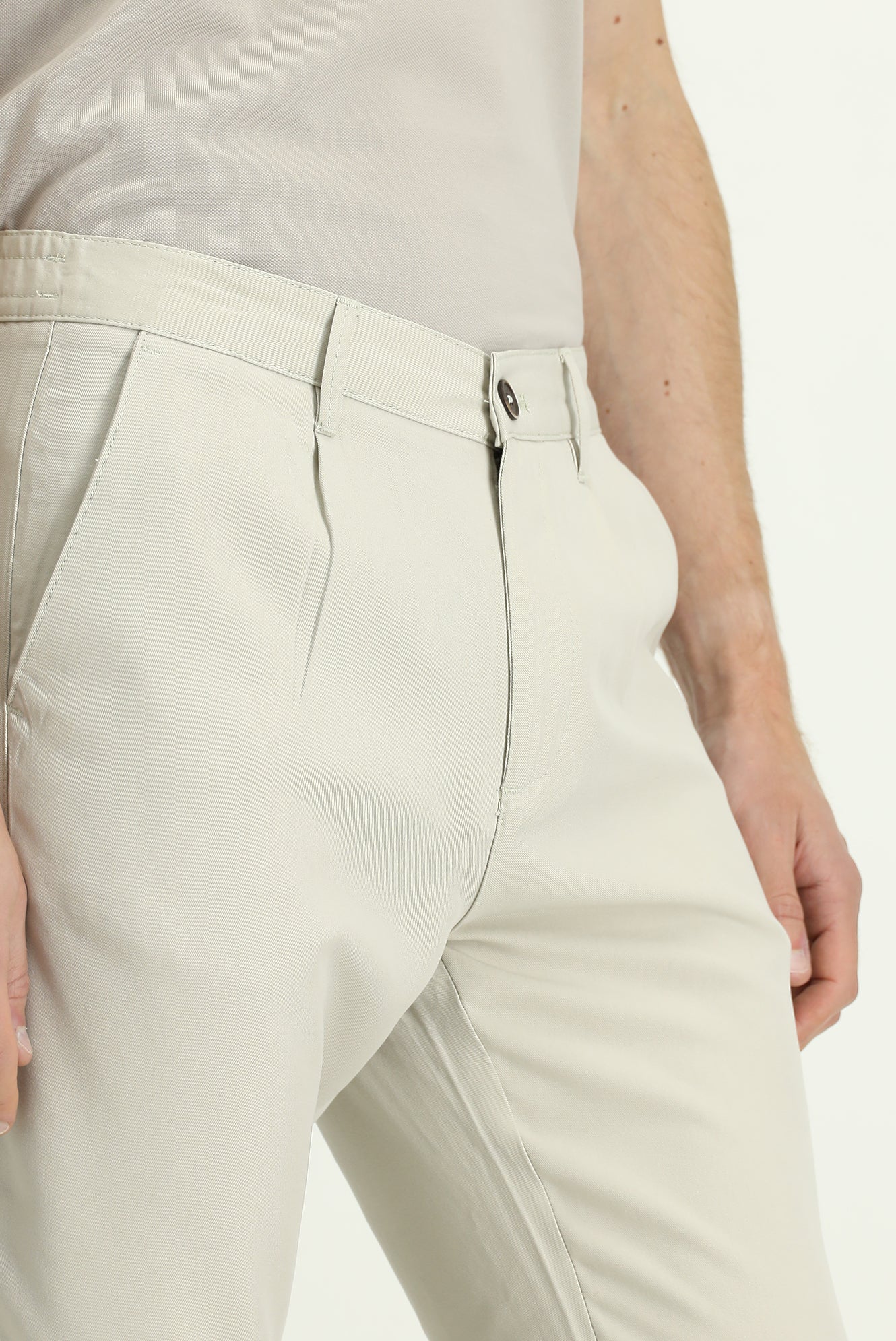 Safari Slim Fit Dar Kesim Beli Lastikli Lyocell Kanvas / Chino Pantolon - Image 5