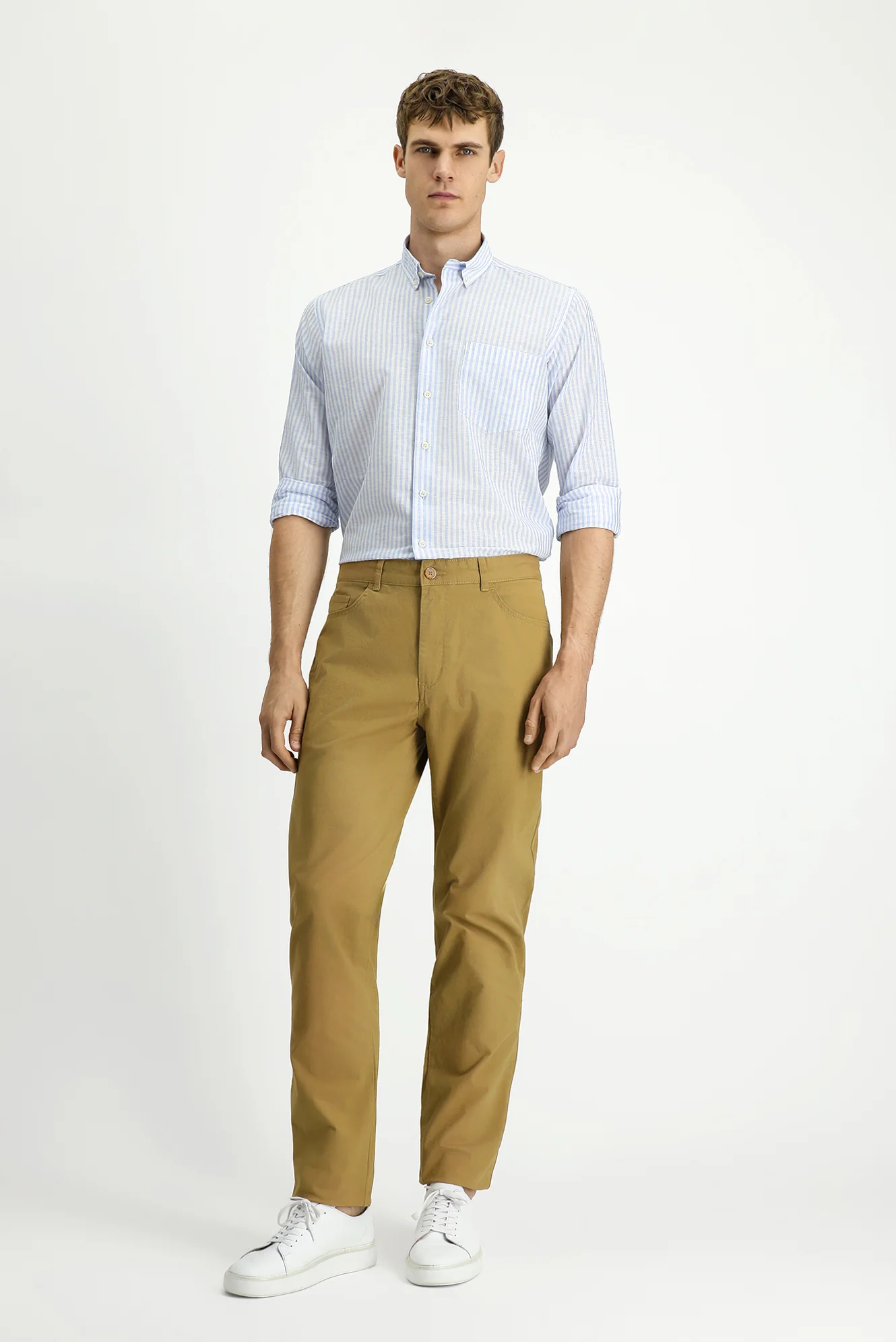 Safari Slim Fit Dar Kesim Likralı Kanvas / Chino Pantolon - Image 3