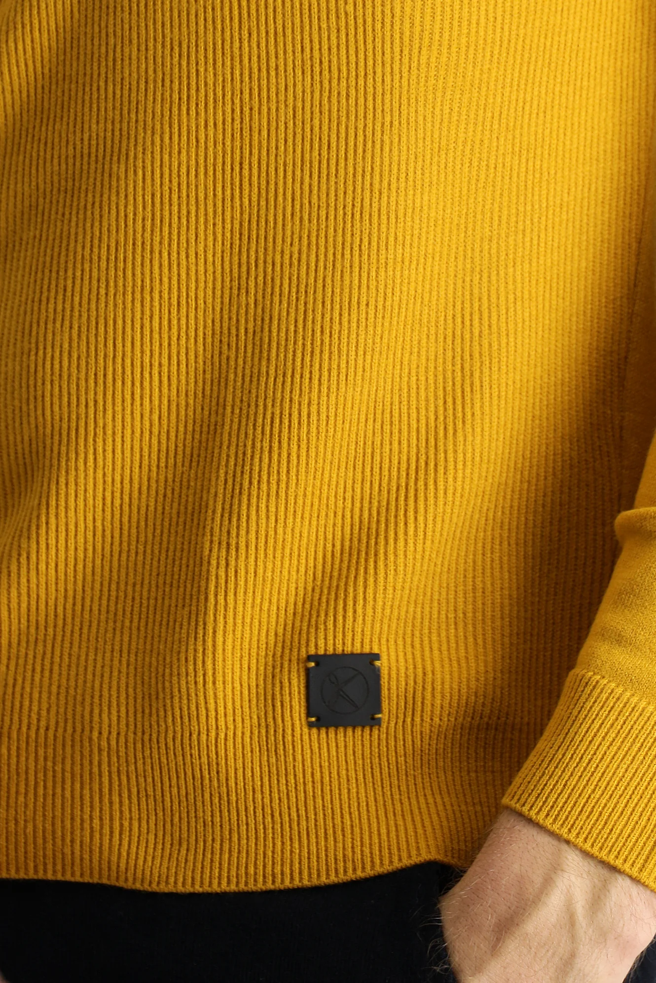 Safran Bisiklet Yaka Slim Fit Dar Kesim Desenli Triko Kazak - Image 5