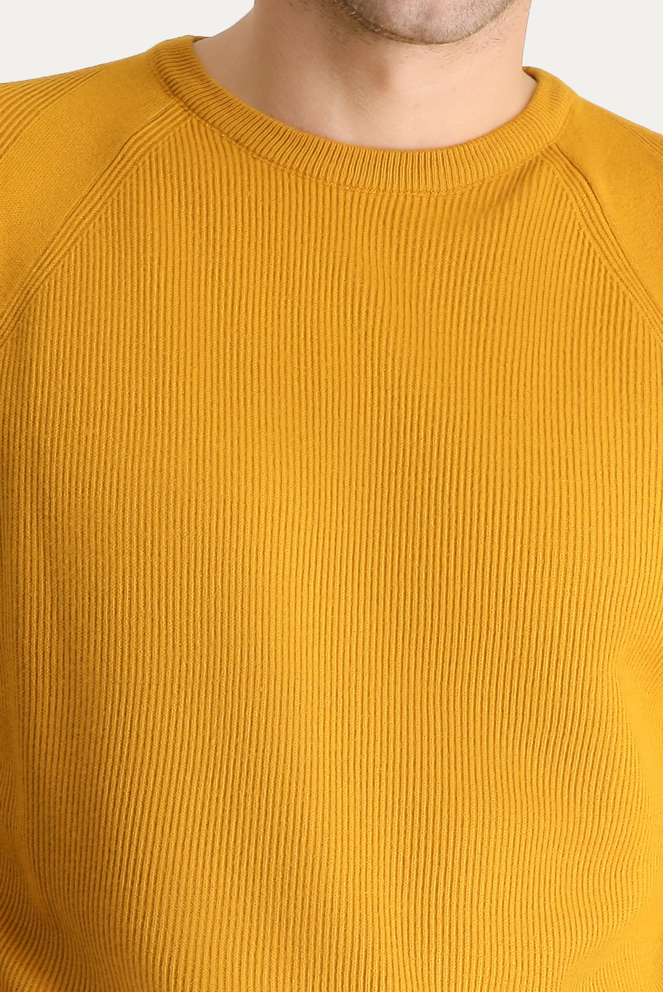 Safran Bisiklet Yaka Slim Fit Dar Kesim Desenli Triko Kazak - Image 6