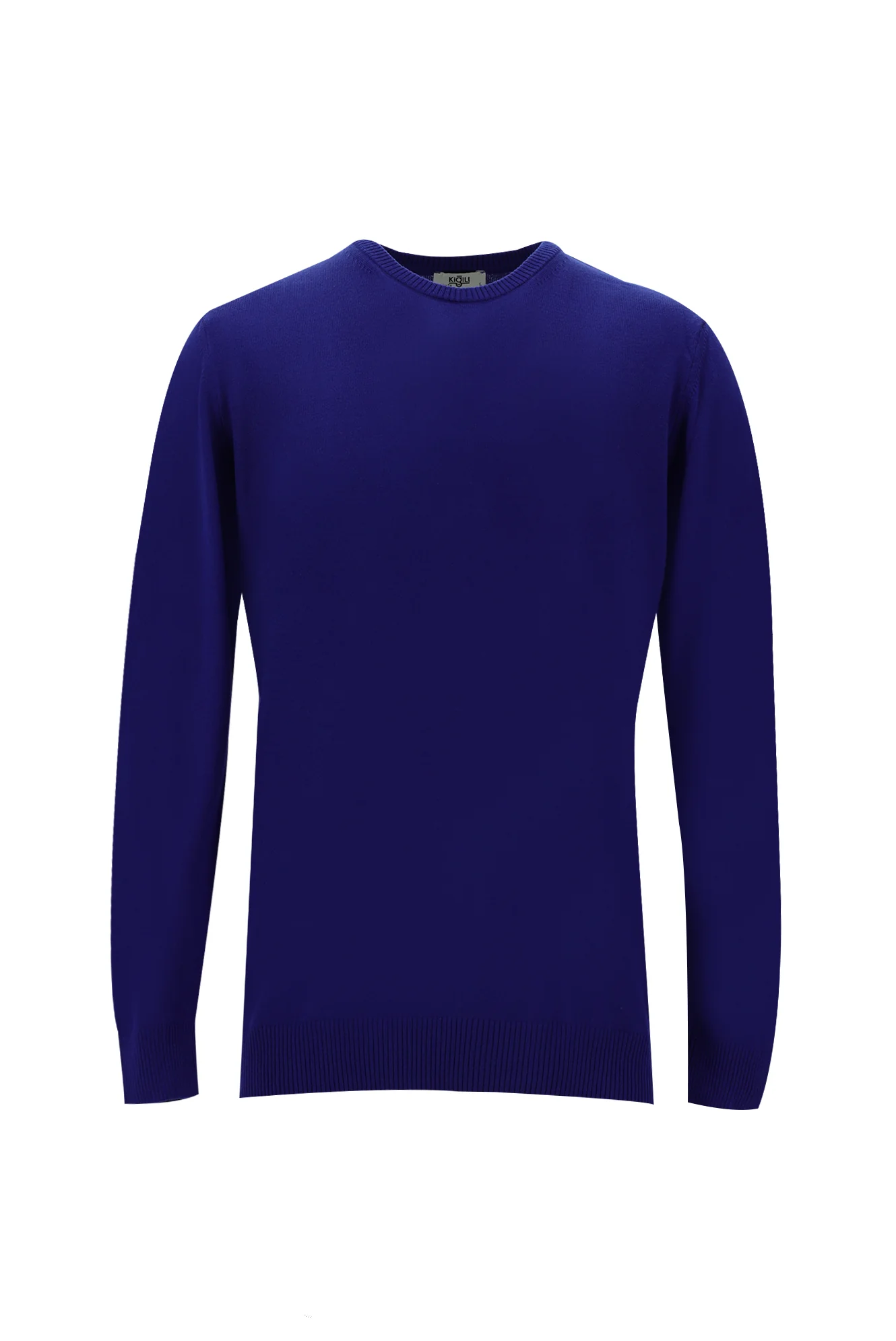 Saks Mavi Bisiklet Yaka Regular Fit Triko Kazak