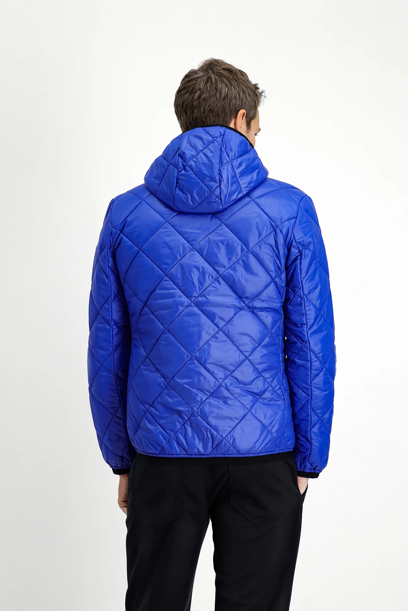 Saks Mavi Kapüşonlu Kapitone Spor Mont - Image 5