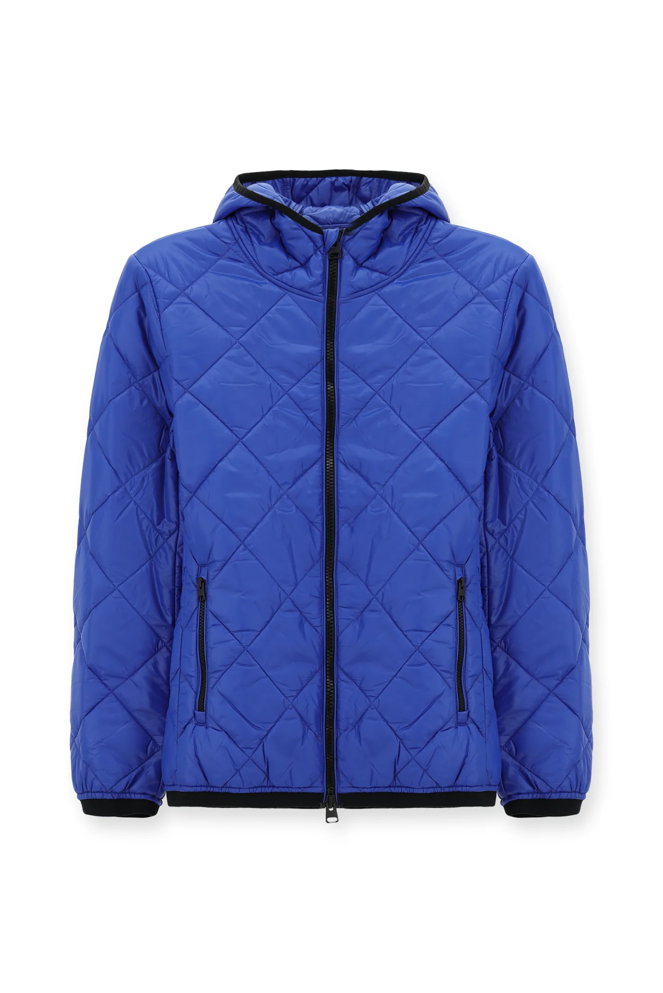 Saks Mavi Kapüşonlu Kapitone Spor Mont - Image 7