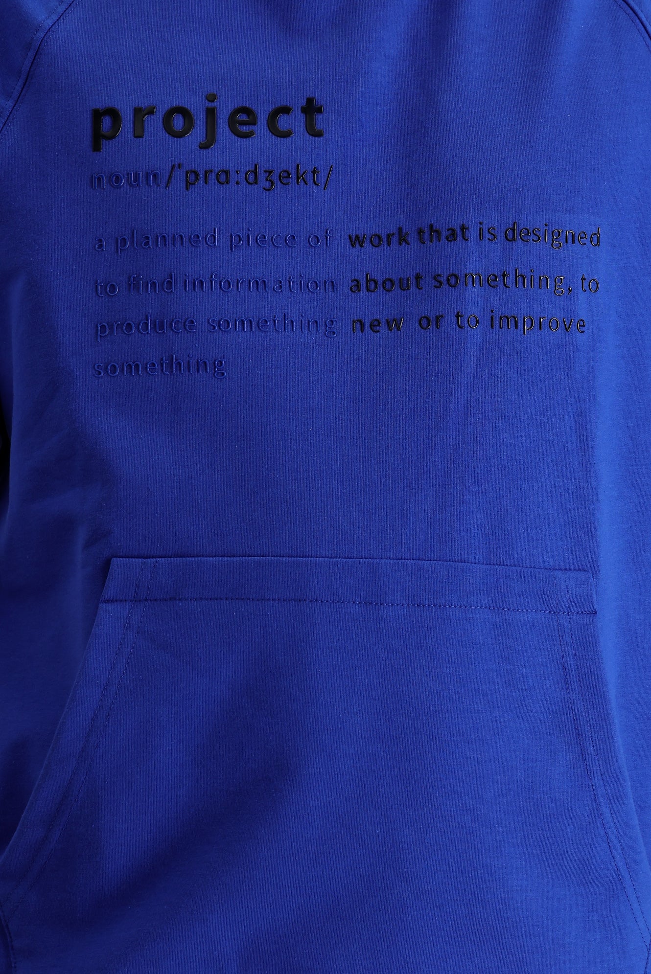 Saks Mavi Kapüşonlu Yarım Kol Baskılı Pamuklu Sweatshirt - Image 5