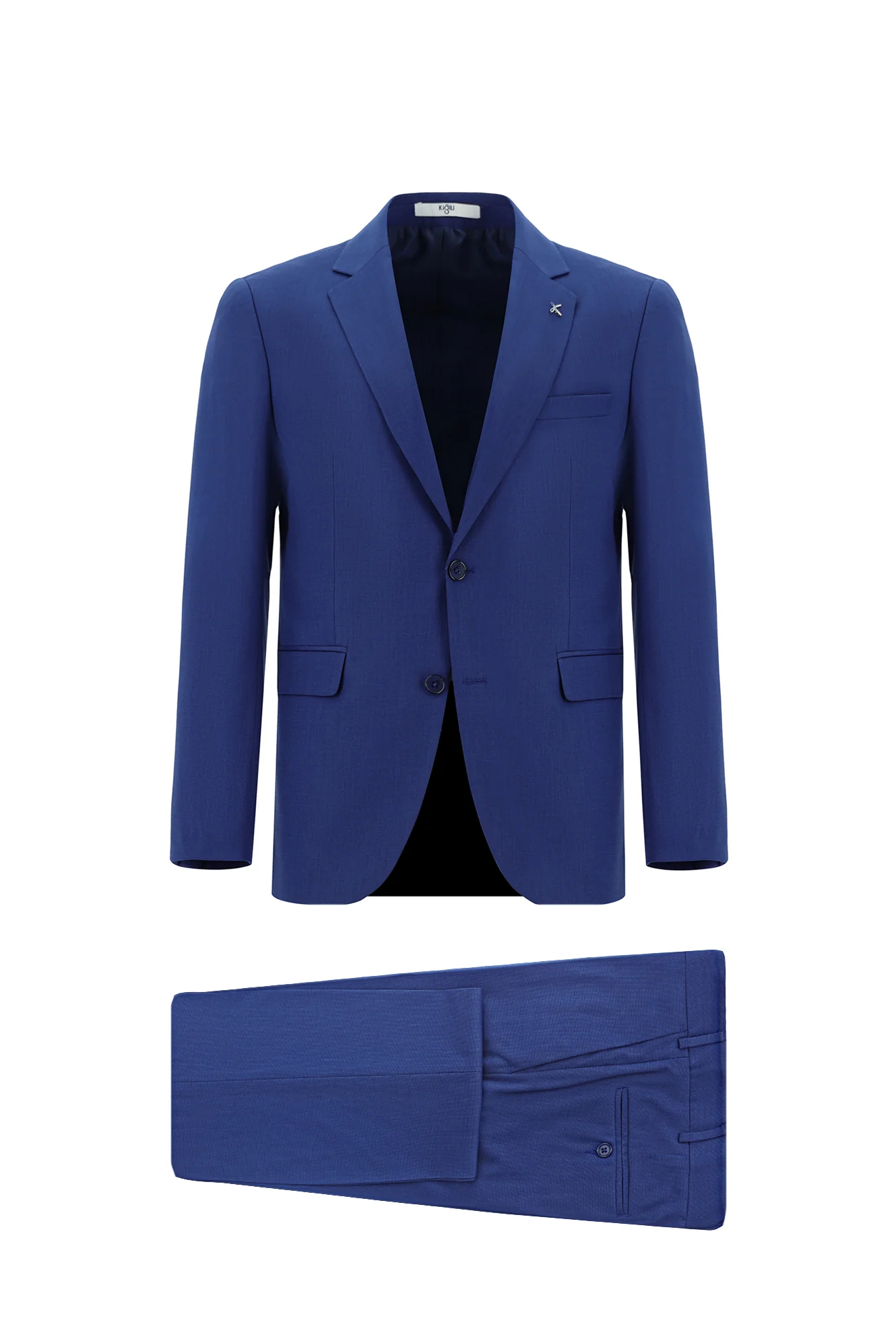 Saks Mavi 7 Drop Slim Fit Dar Kesim Takım Elbise