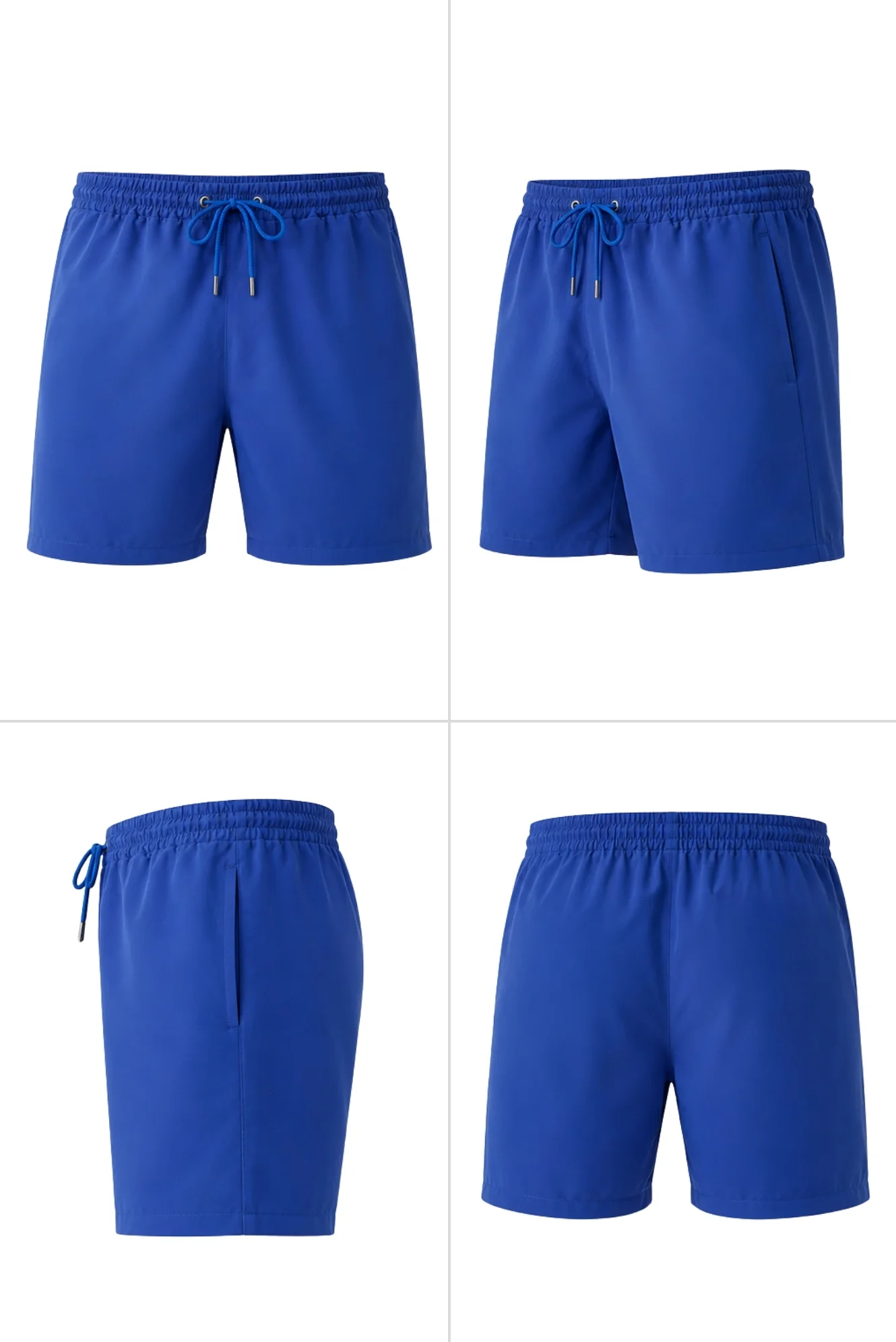 Saks Mavi Beli Bağcıklı Cepli Deniz Şortu - Image 5