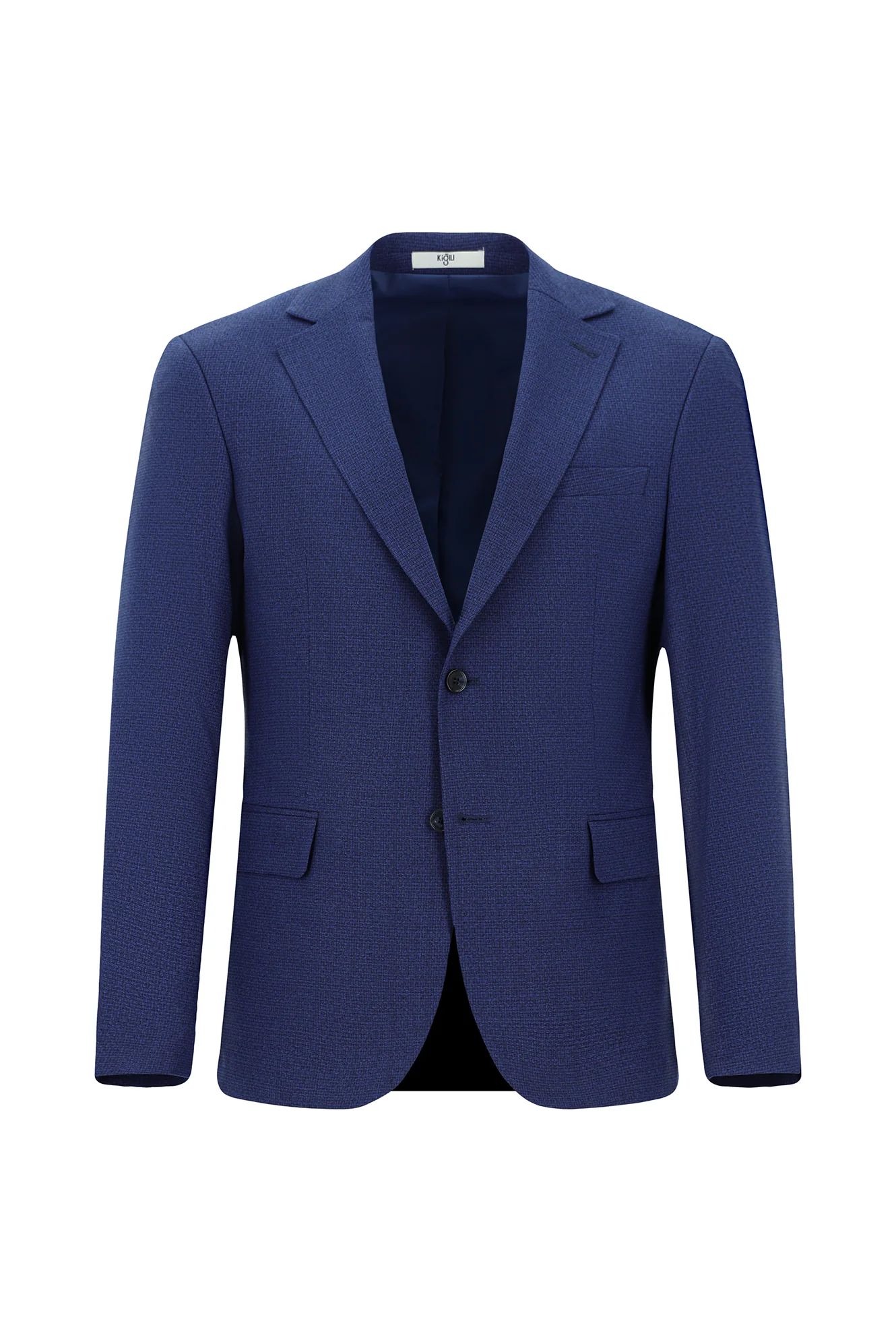 Saks Mavi 6 Drop Regular Fit Standart Kesim Klasik Desenli Ceket - Image 7