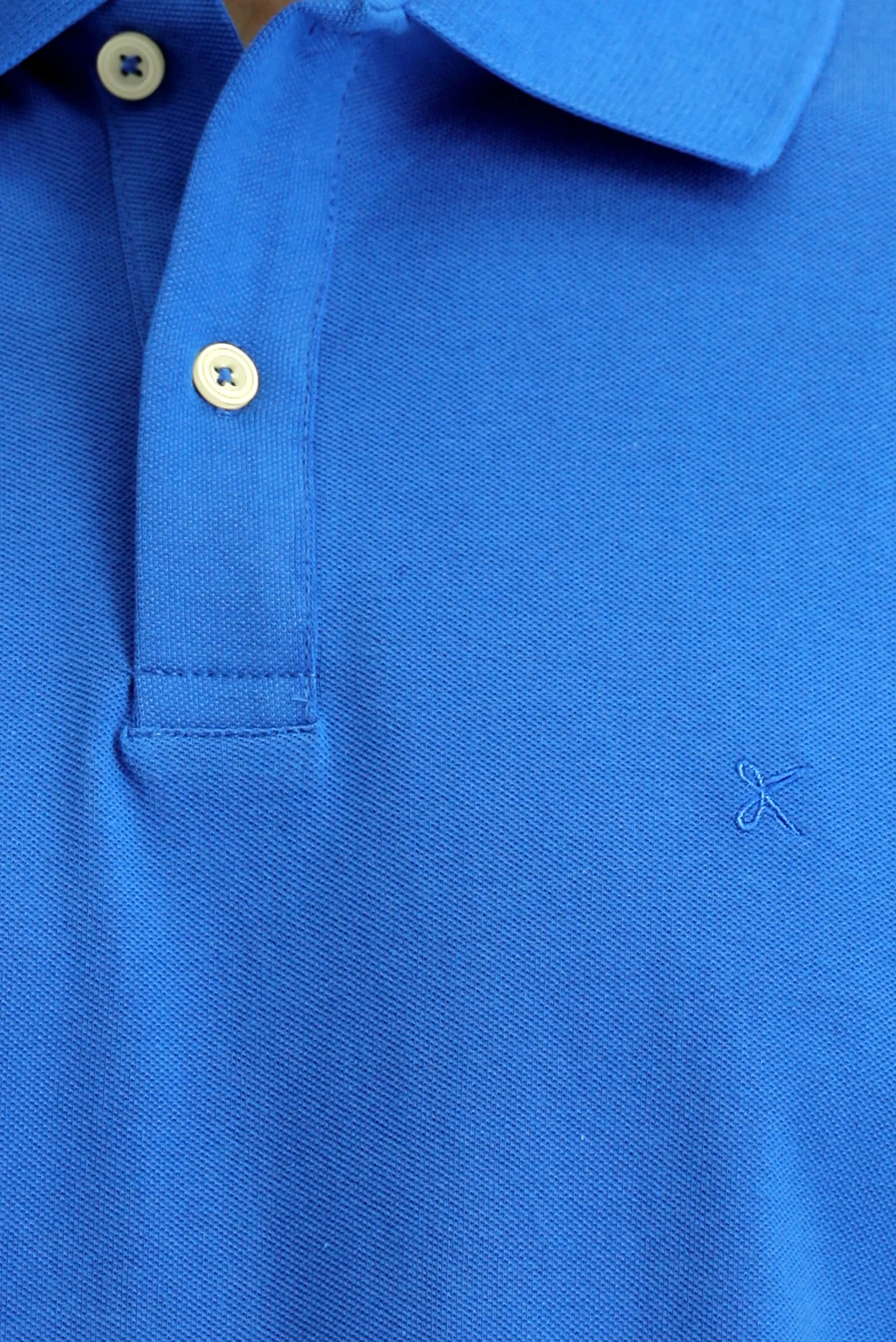 Saks Mavi Regular Fit Nakışlı Pamuk Polo Yaka Tişört - Image 6