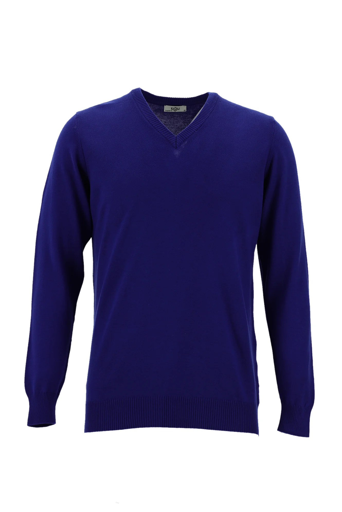 Saks Mavi V Yaka Regular Fit Triko Kazak