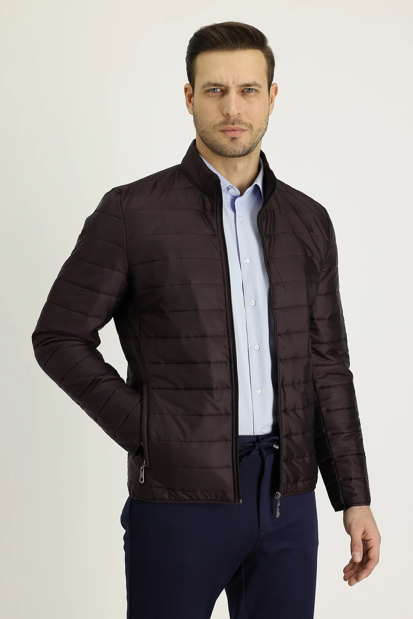 Şarap Bordo Kapitone Spor Mont - Image 2