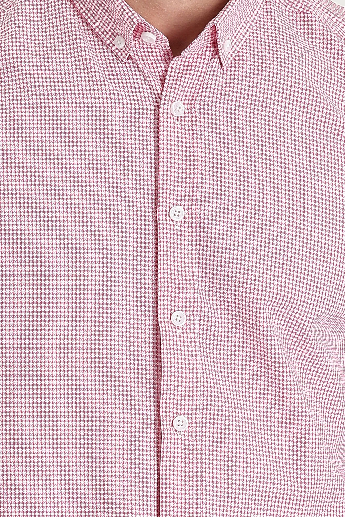 Şeker Pembe Uzun Kol Slim Fit Dar Kesim Gömlek - Image 4