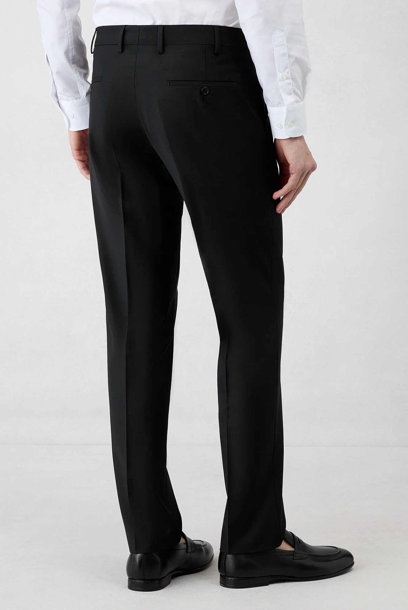 Siyah 4 Drop Relaxed Fit Rahat Kesim Mono Yaka Likralı Takım Elbise - Image 8