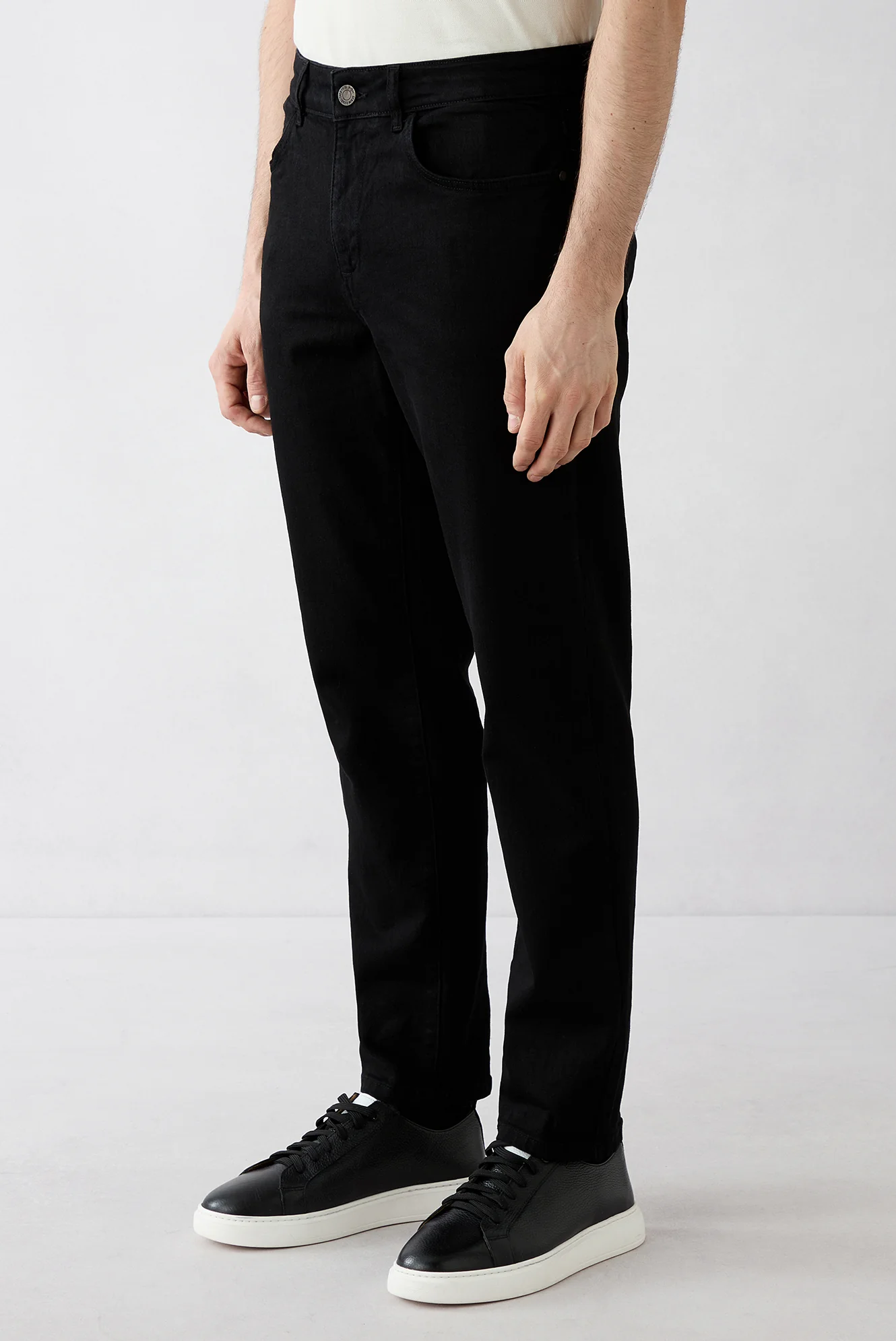 Siyah Regular Fit Standart Kesim 5 Cep Denim Pantolon - Image 3