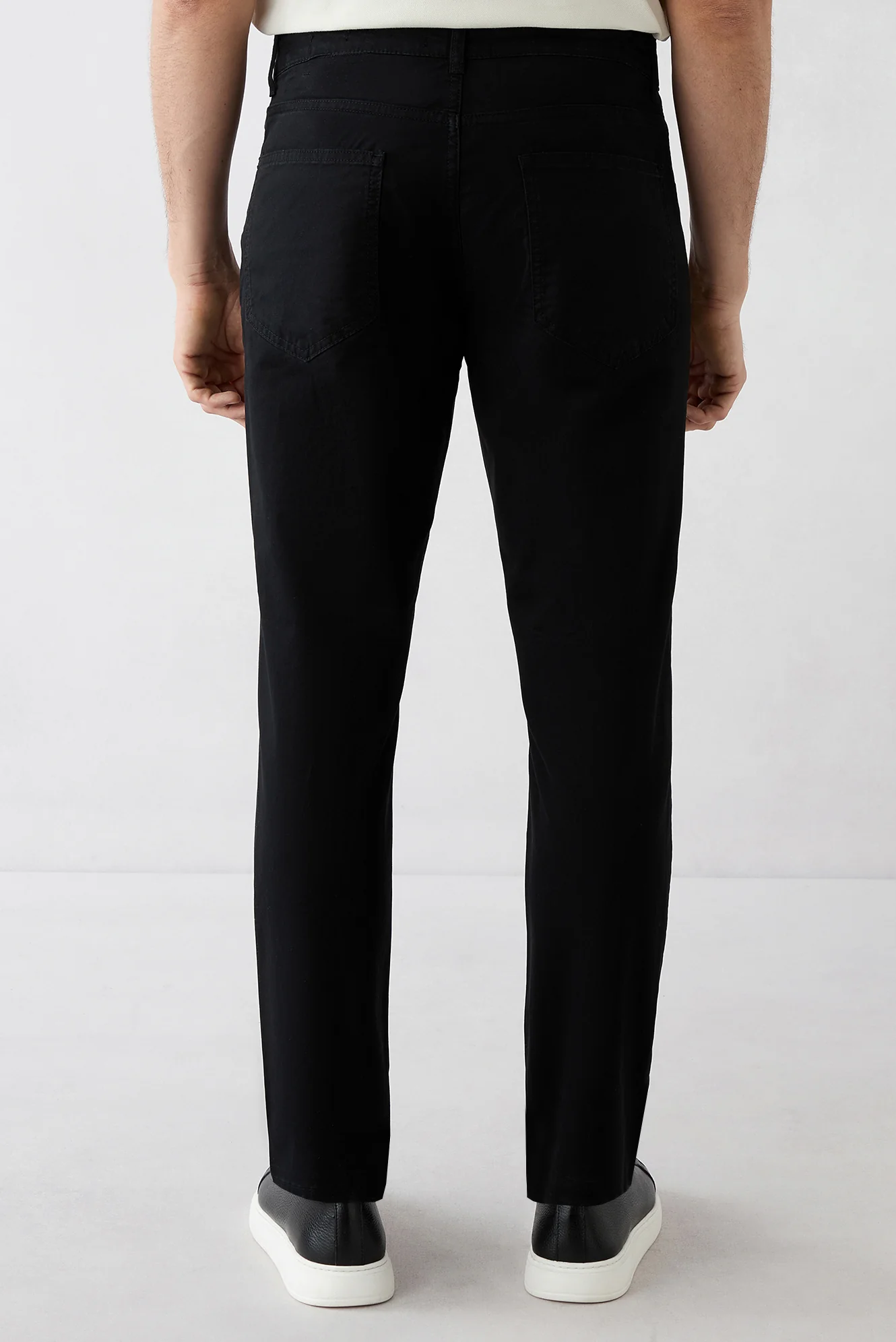 Siyah Regular Fit Standart Kesim Likralı 5 Cep Kanvas / Chino Pantolon - Image 6