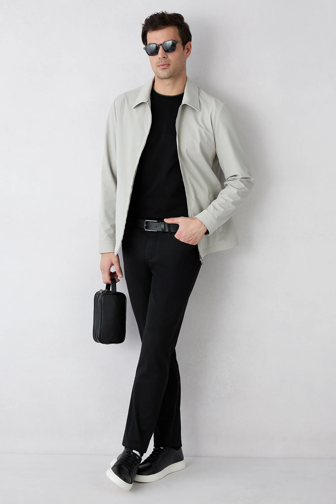 Siyah Regular Fit Standart Kesim 5 Cep Pamuklu Düz Likralı Kanvas / Chino Pantolon - Image 8