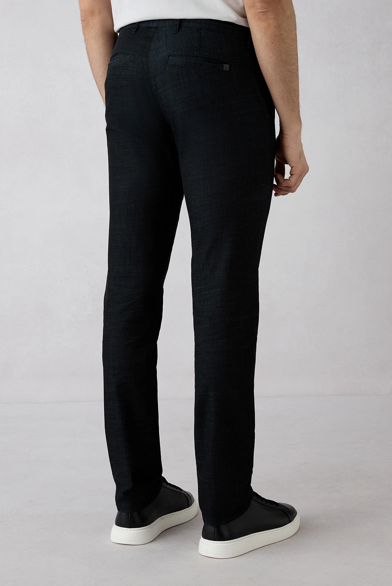 Siyah Regular Fit Standart Kesim Desenli Yandan Cep Kanvas / Chino Pantolon - Image 6