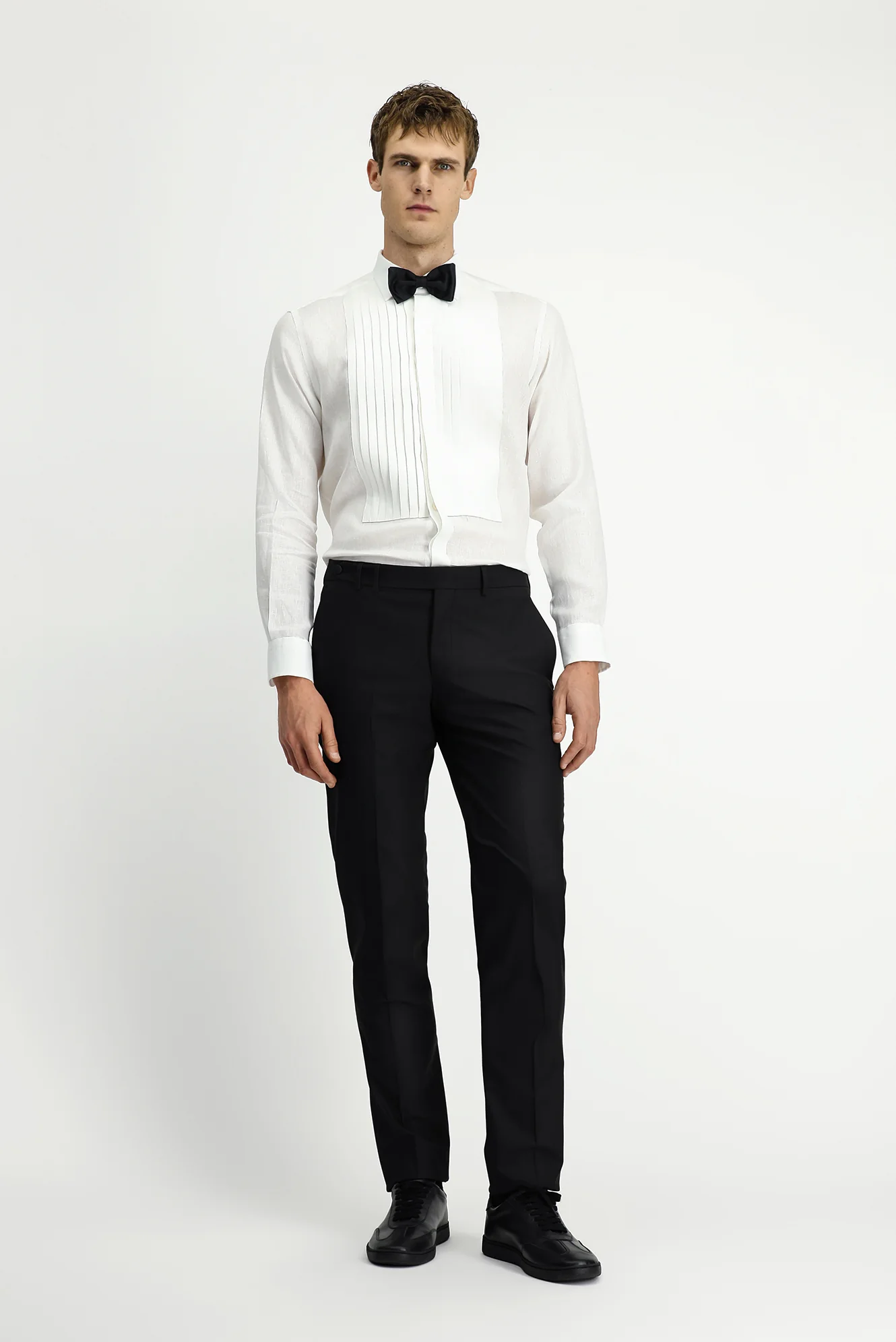 Siyah 6 Drop Regular Fit Standart Kesim Klasik Kumaş Smokin Pantolon