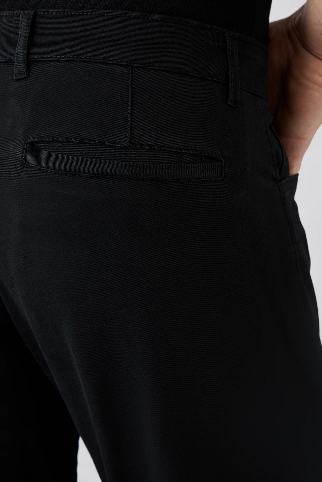 Siyah Slim Fit Dar Kesim 5 Cep Pamuklu Düz Likralı Kanvas / Chino Pantolon - Image 6