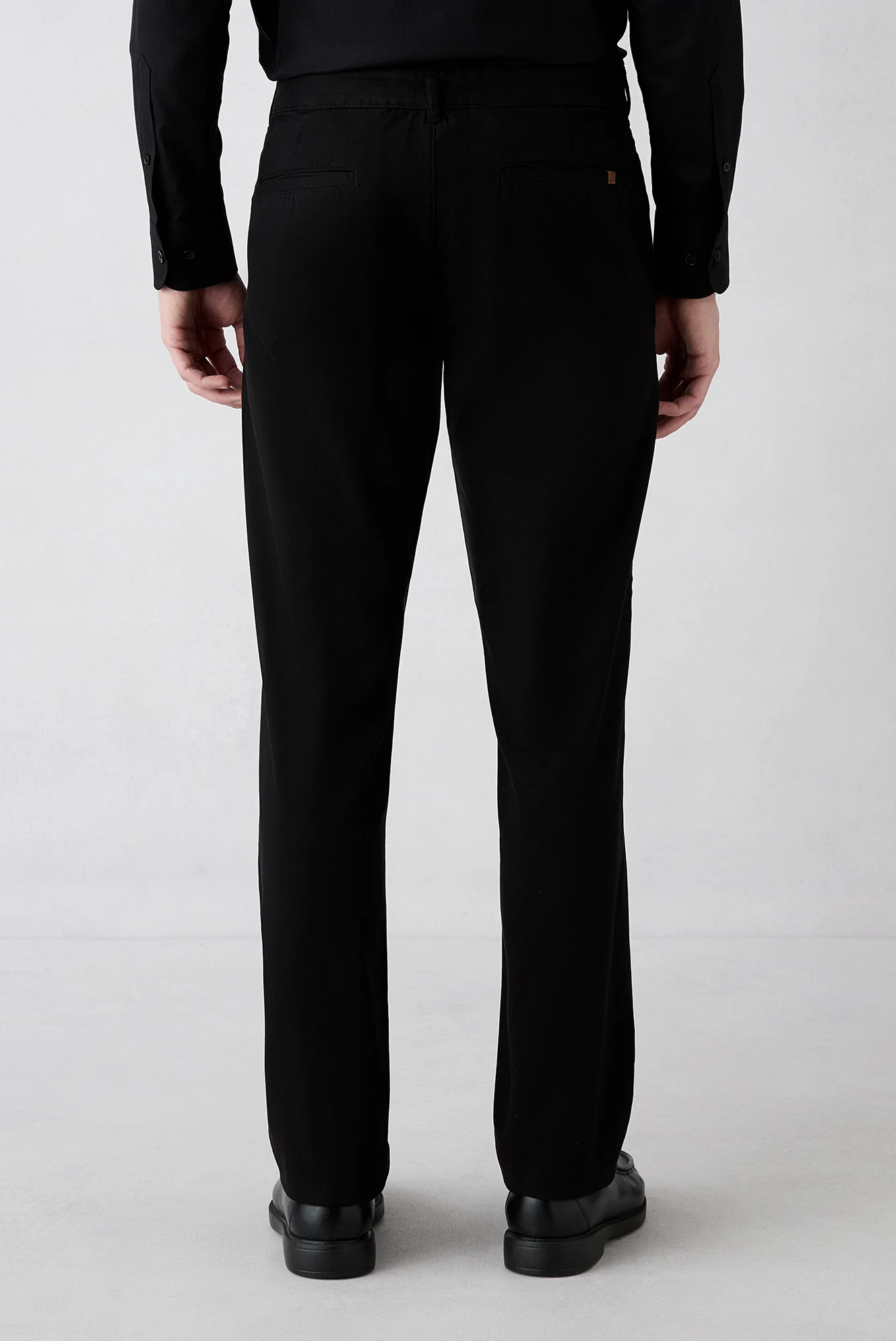 Siyah Slim Fit Dar Kesim Yandan Cepli Likralı Esnek Kanvas / Chino Pantolon - Image 5