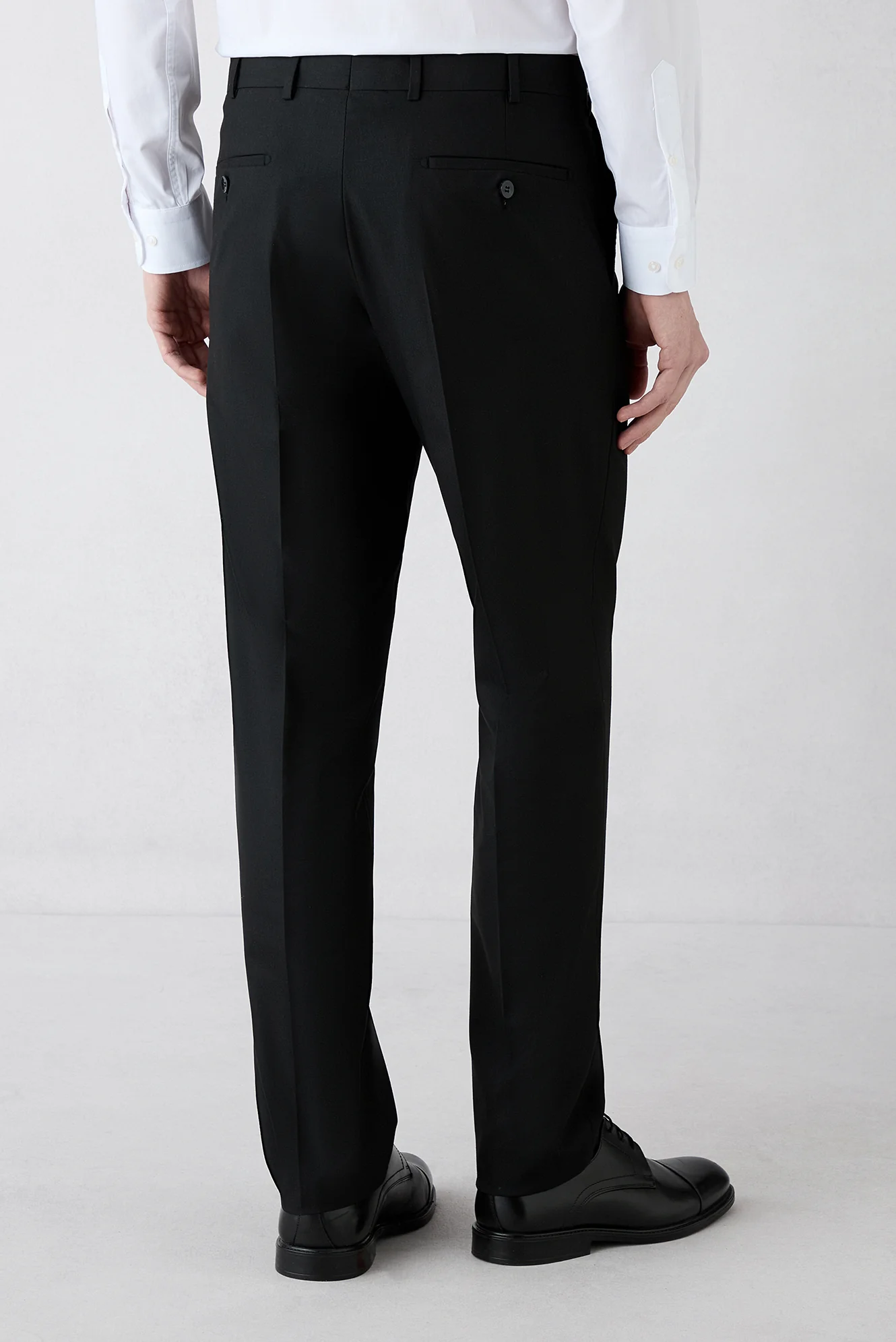 Siyah 8 Drop Long Slim Fit Uzun Dar Kesim Mono Yaka Takım Elbise - Image 7