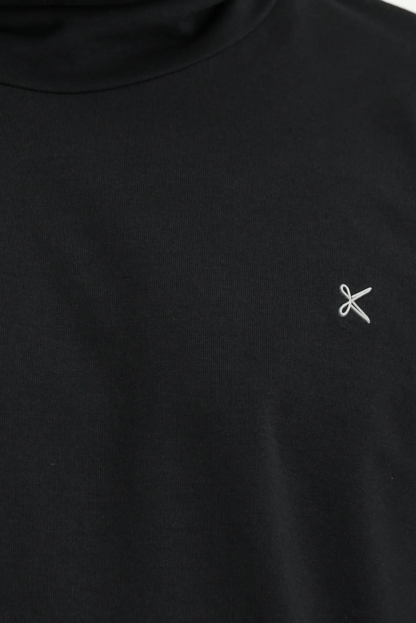 Siyah Balıkçı Yaka Slim Fit Dar Kesim Pamuklu Sweatshirt - Image 5