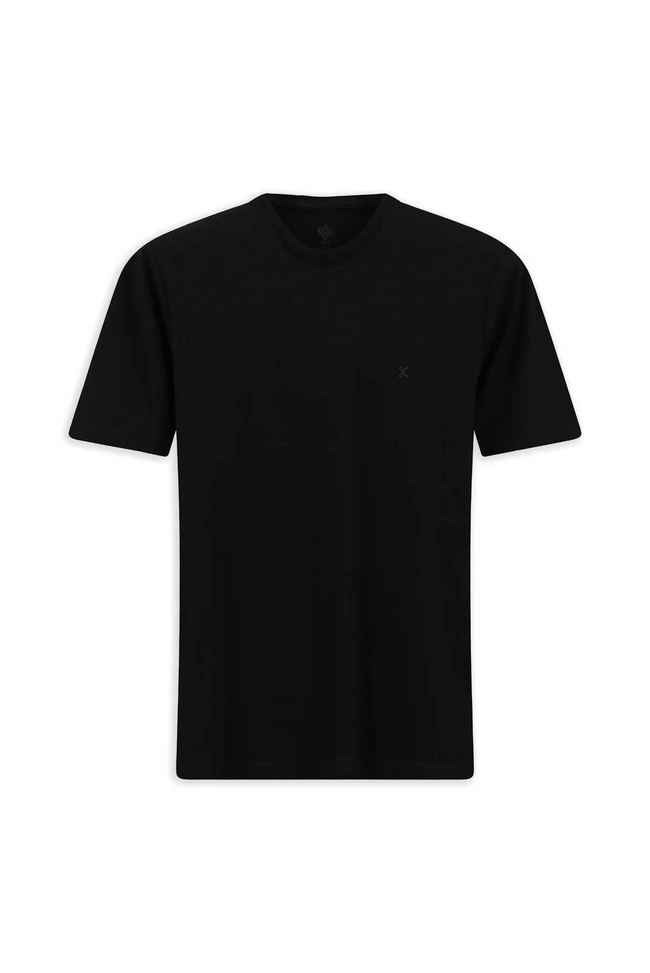 Siyah Bisiklet Yaka Slim Fit Yumuşak Dokulu Pamuklu Likralı Esnek Tişört - Image 8