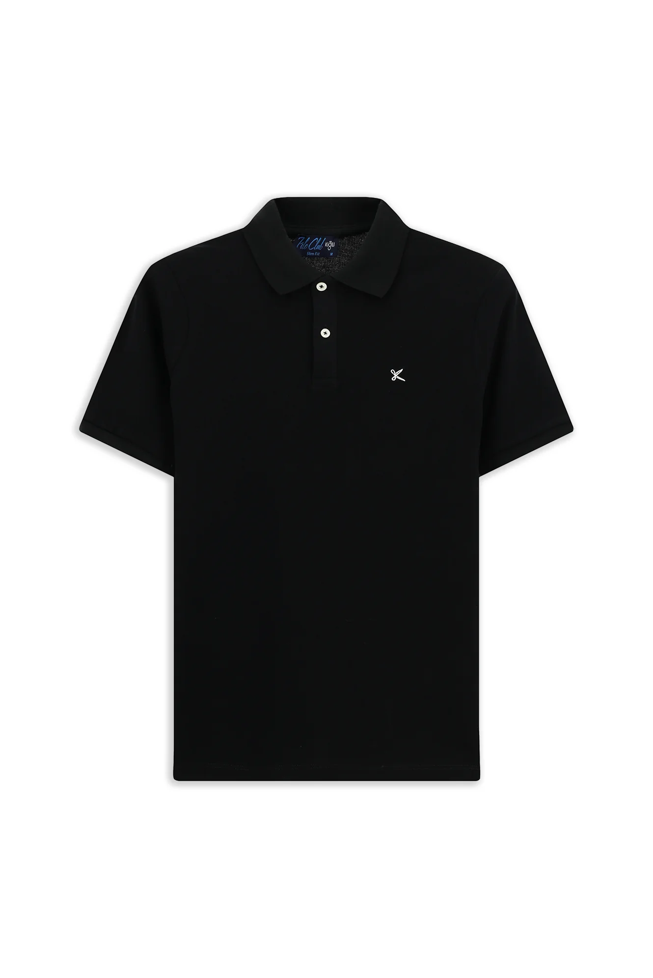 Siyah Polo Yaka Regular Fit Cepli Nakışlı %100 Pamuk Tişört - Image 7