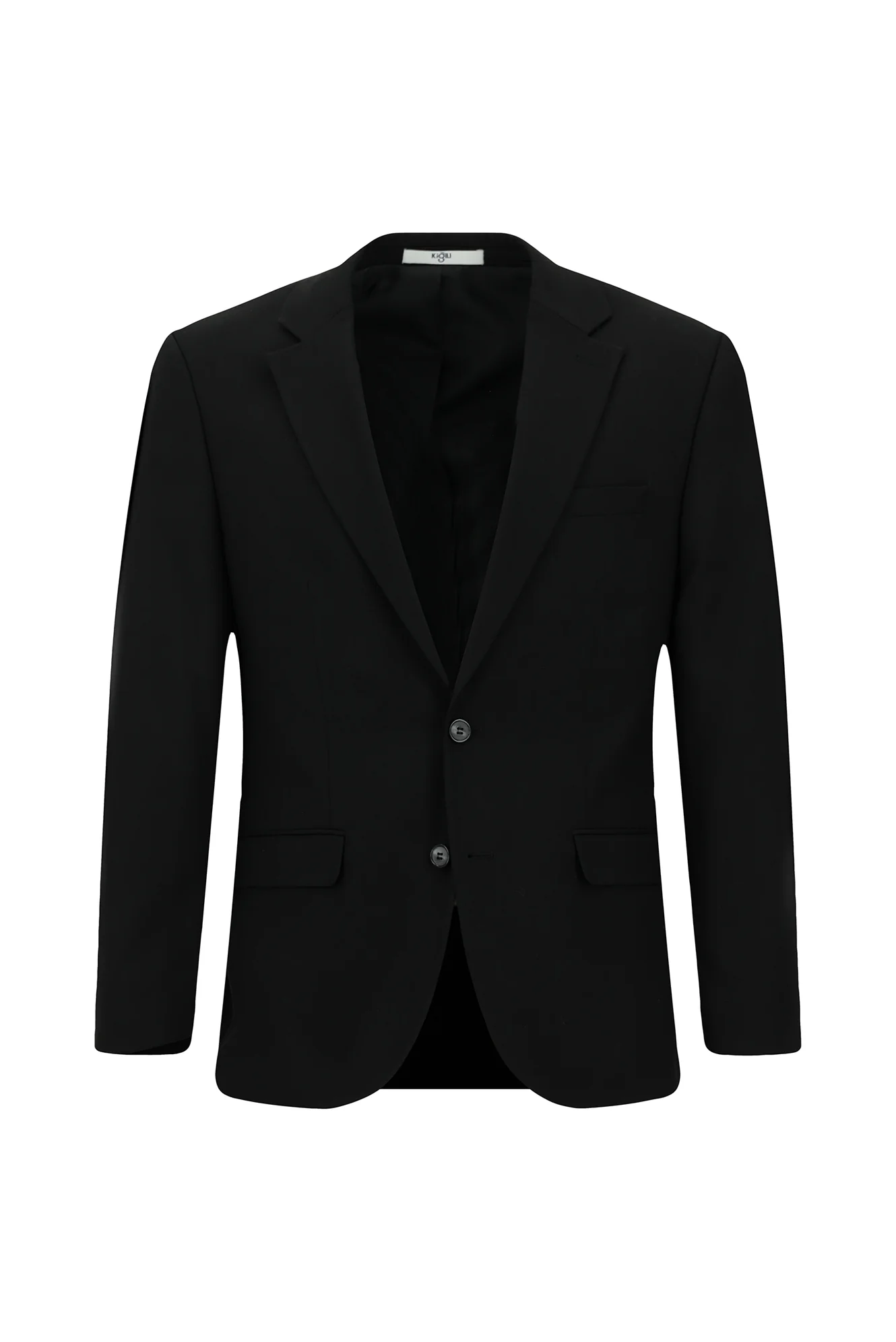 Siyah 4 Drop Relaxed Fit Rahat Kesim Desenli Takım Elbise - Image 2