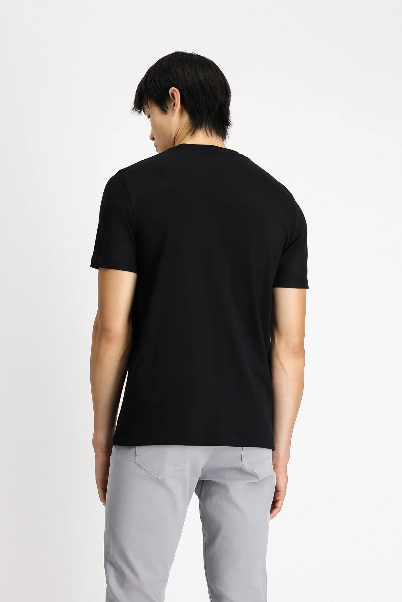 Siyah Eco-Line Bisiklet Yaka Regular Fit Baskılı Pamuk Tişört - Image 4