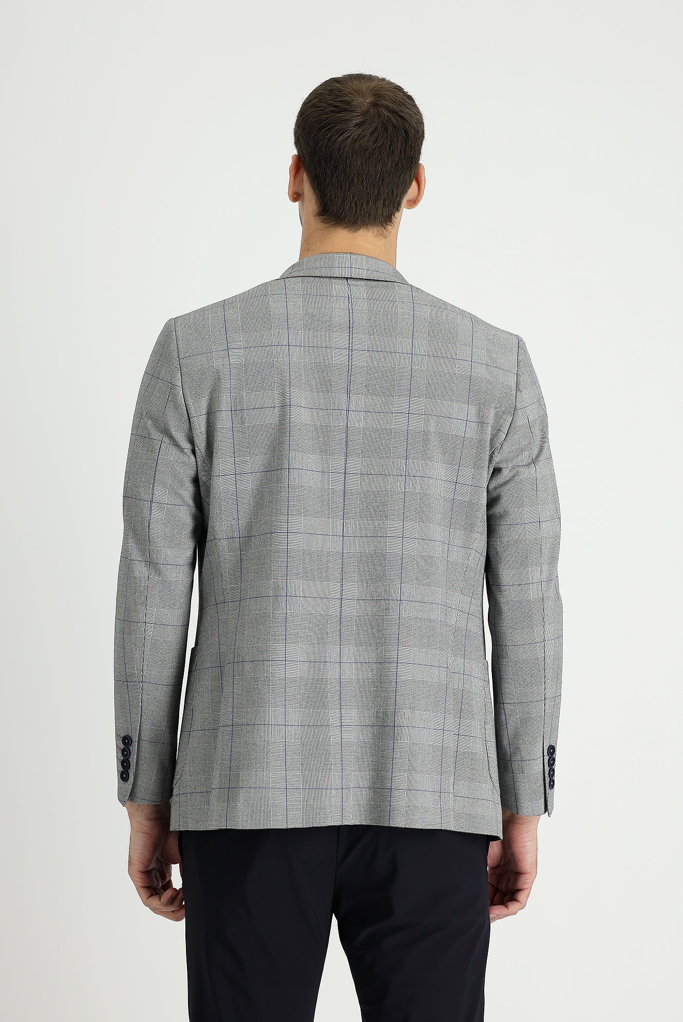 Siyah 6 Drop Regular Fit Standart Kesim Ekose Ceket - Image 3