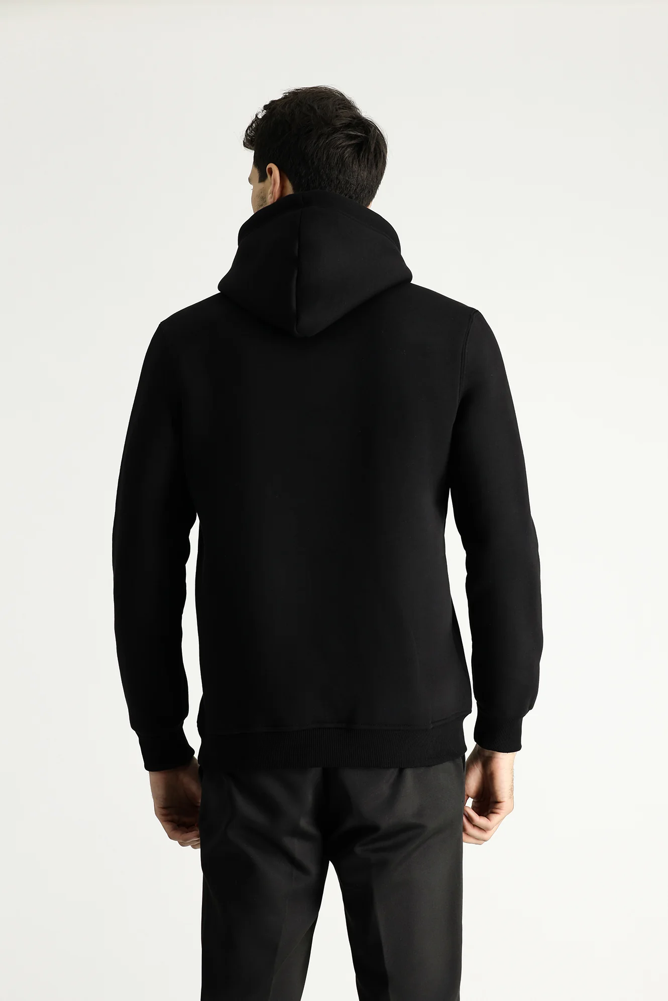 Siyah Regular Fit Kapüşonlu Baskılı Pamuklu Sweatshirt - Image 4