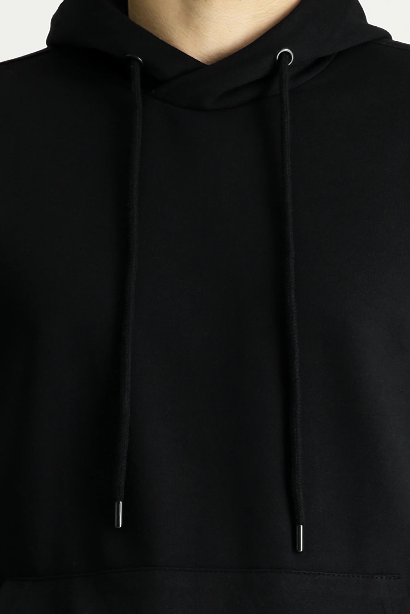 Siyah Kapüşonlu Oversize Pamuklu Sweatshirt - Image 5