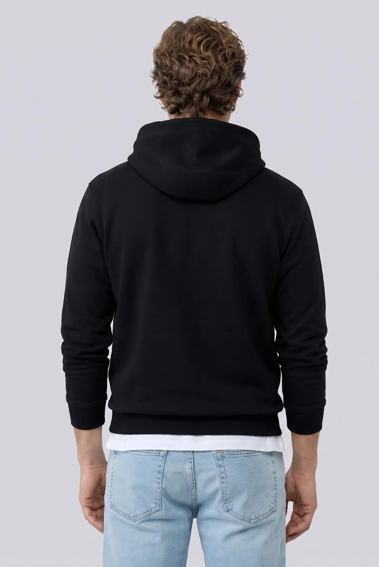 Siyah Regular Fit Kapüşonlu Pamuklu Sweatshirt - Image 4