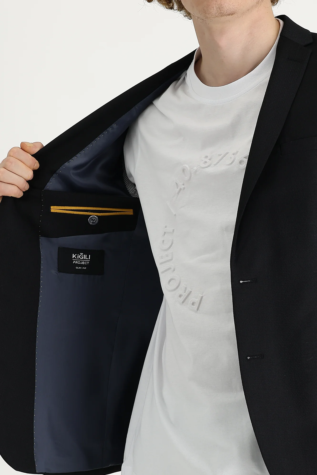 Siyah 7 Drop Slim Fit Dar Kesim Klasik Ceket - Image 4
