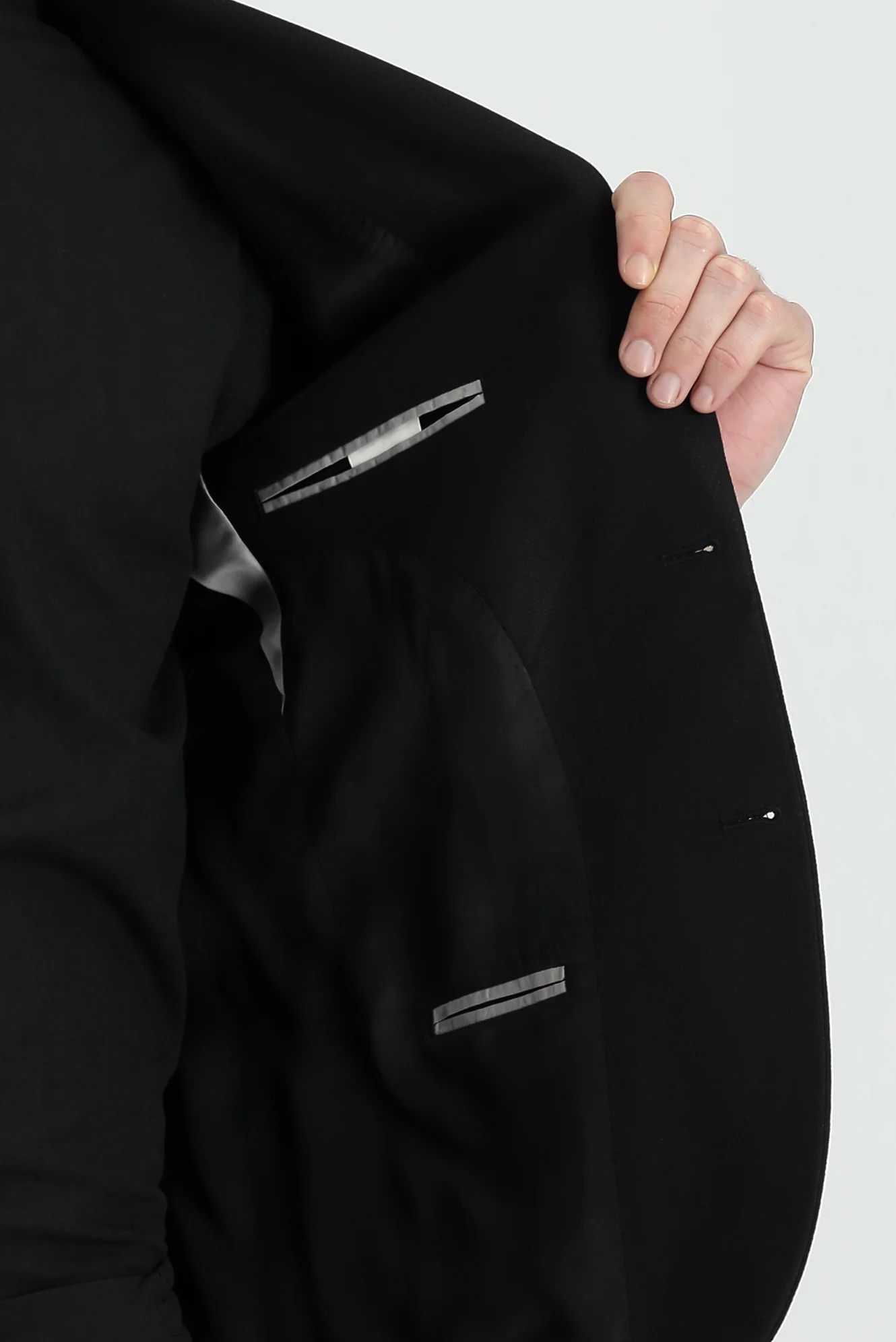 Siyah 6 Drop Regular Fit Standart Kesim Klasik Ceket - Image 4