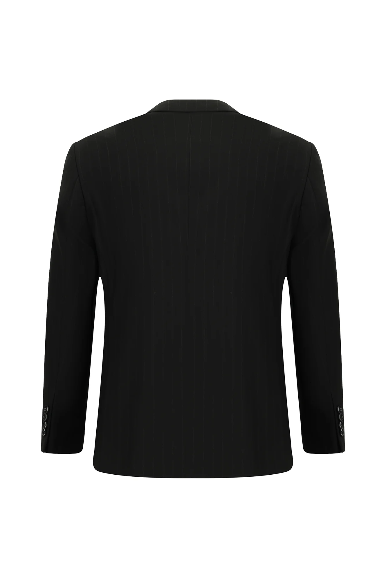Siyah 4 Drop Relaxed Fit Rahat Kesim Çizgili Takım Elbise - Image 3