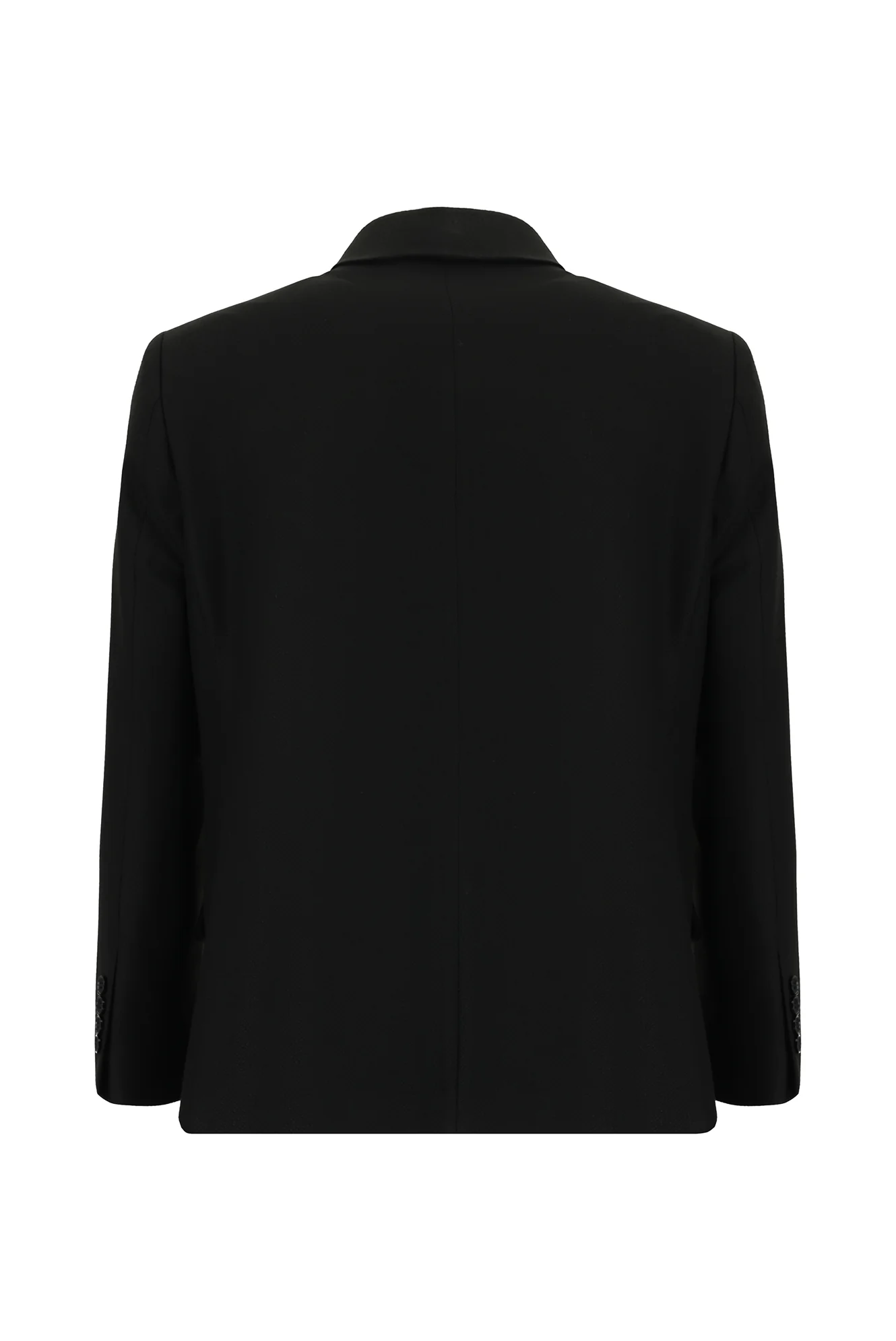 Siyah 4 Drop Relaxed Fit Rahat Kesim Klasik Desenli Ceket - Image 2