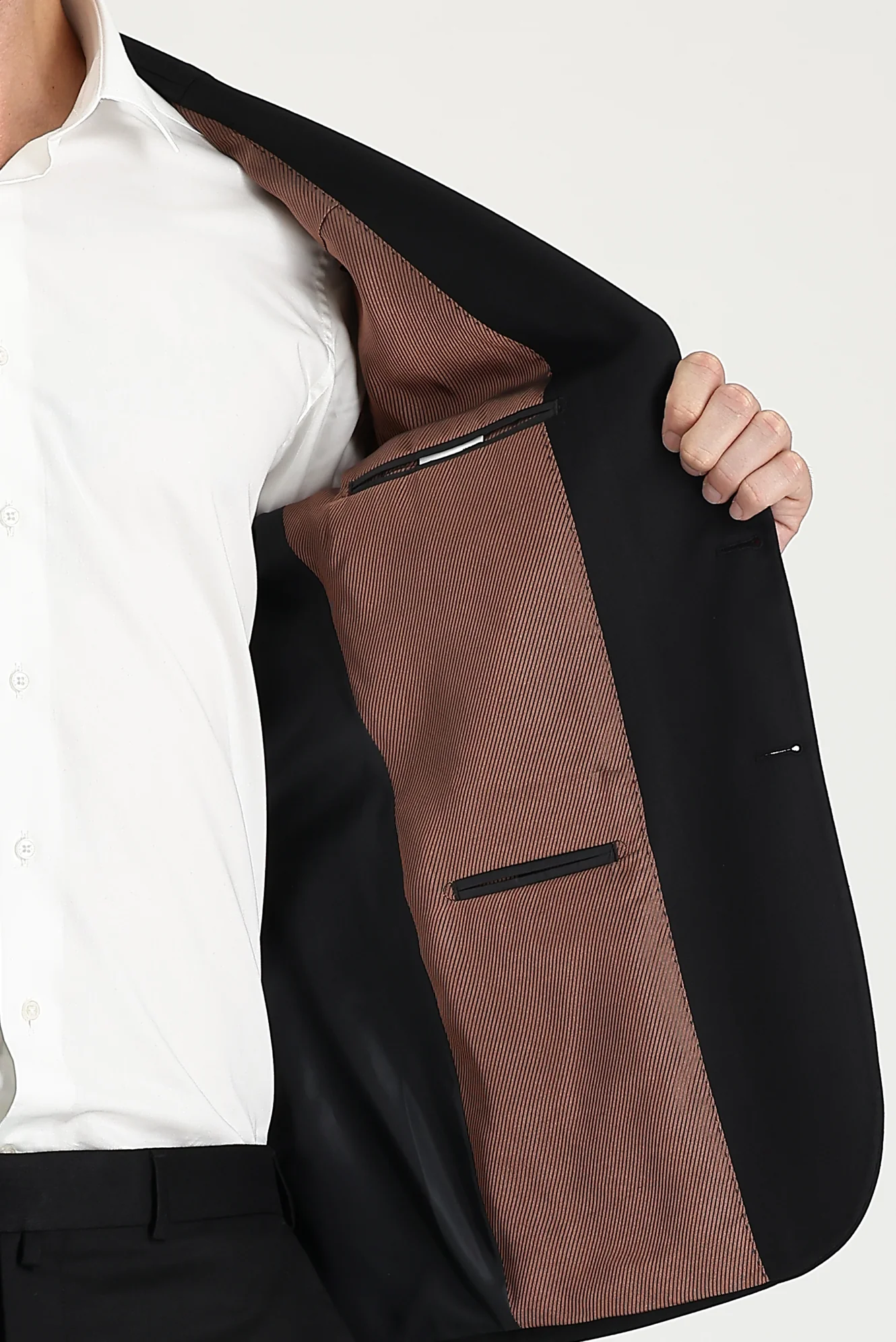 Siyah 6 Drop Regular Fit Standart Kesim Desenli Takım Elbise - Image 5
