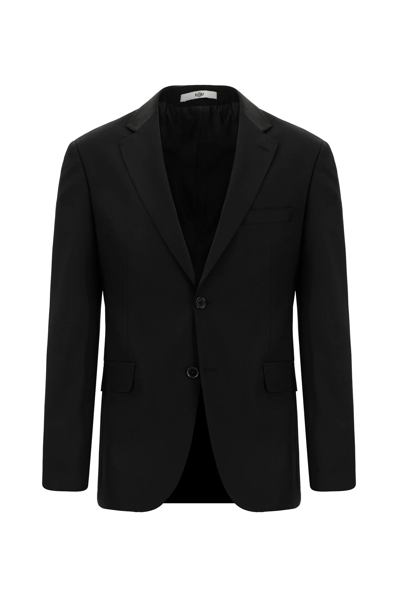 Siyah 7 Drop Slim Fit Dar Kesim Desenli Takım Elbise - Image 2