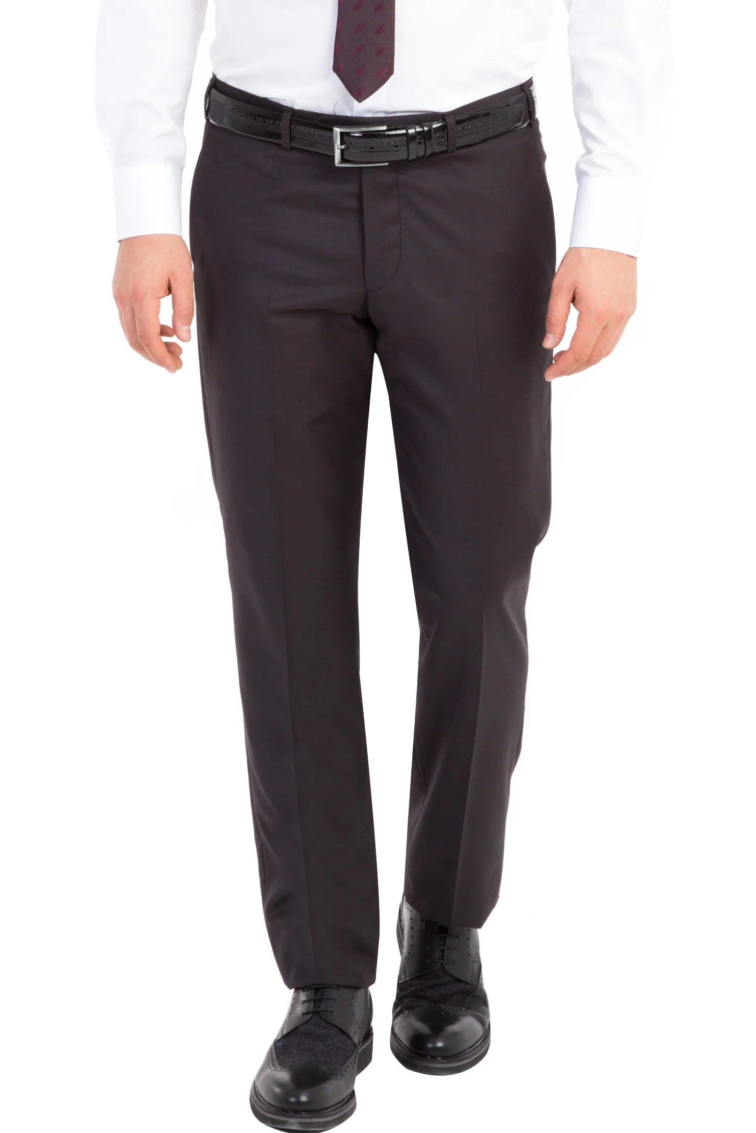 Siyah 7 Drop Super Slim Fit Eksra Dar Kesim Klasik Kumaş Pantolon
