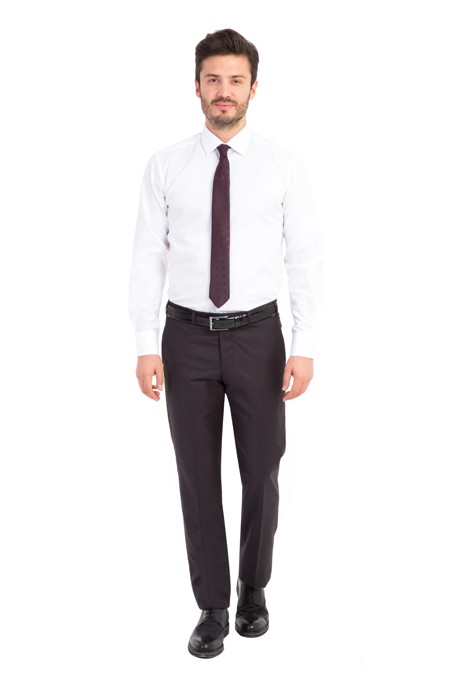 Siyah 7 Drop Super Slim Fit Eksra Dar Kesim Klasik Kumaş Pantolon - Image 4