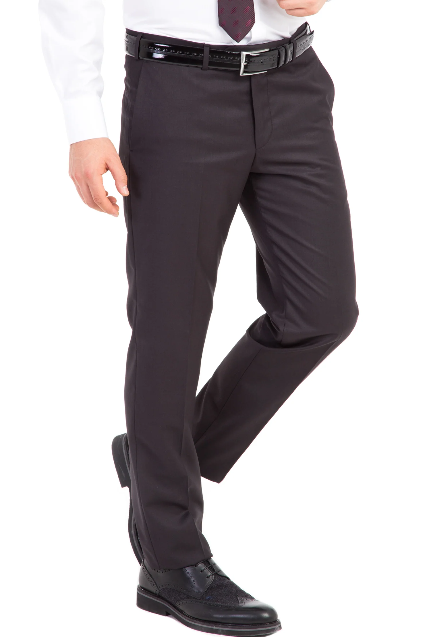 Siyah 4 Drop Relaxed Fit Rahat Kesim Klasik Kumaş Pantolon - Image 2