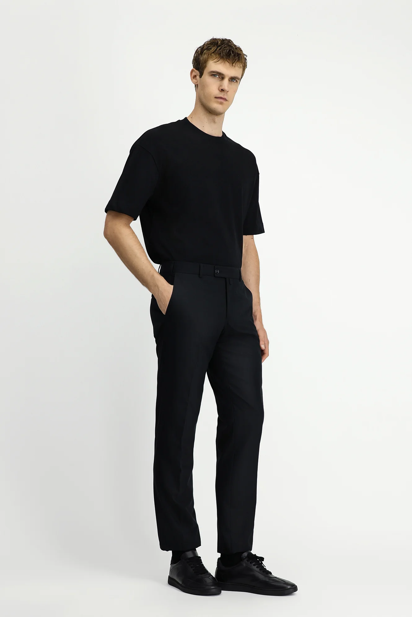 Siyah 6 Drop Regular Fit Standart Kesim Klasik Pantolon - Image 2