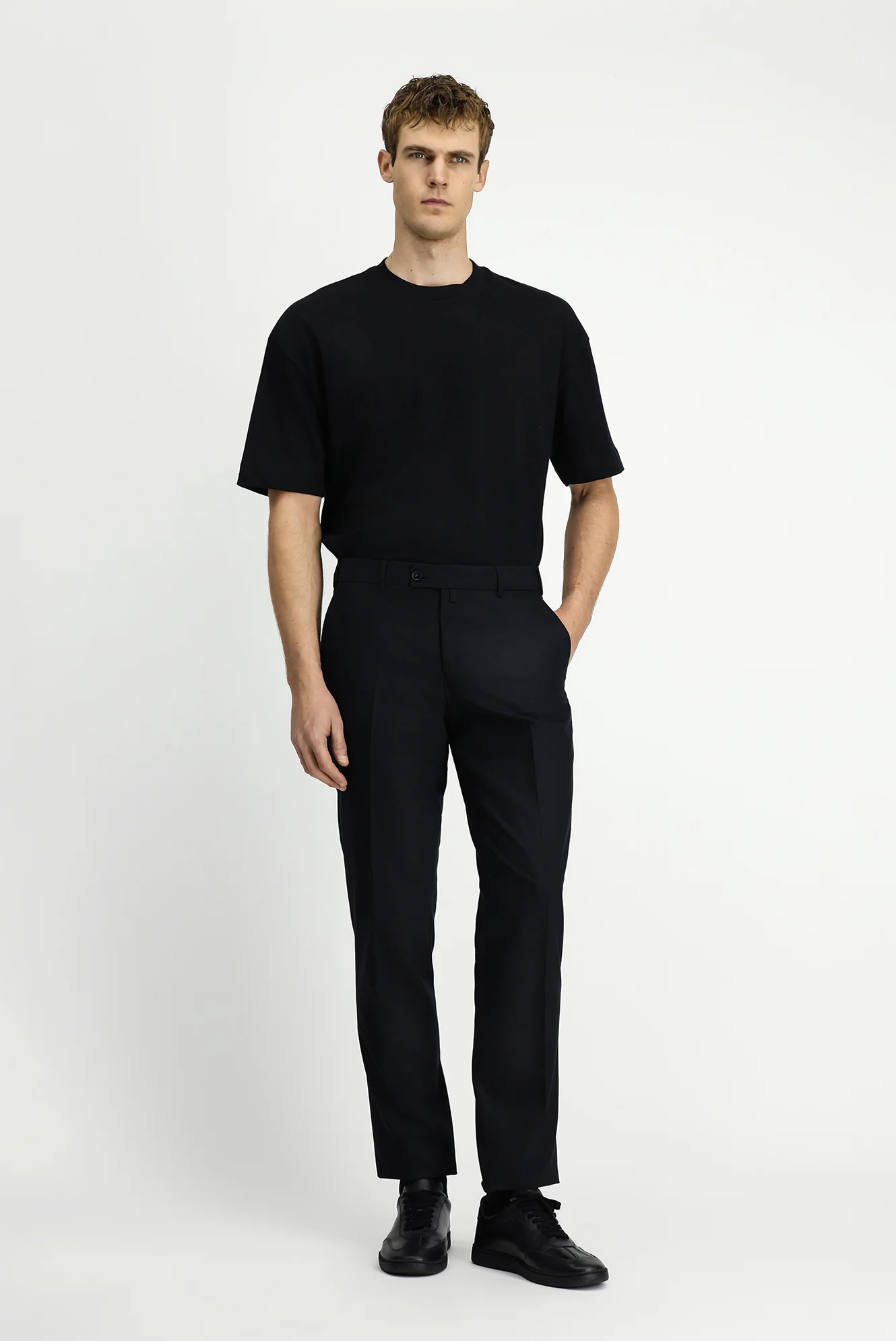 Siyah 6 Drop Regular Fit Standart Kesim Klasik Pantolon - Image 3