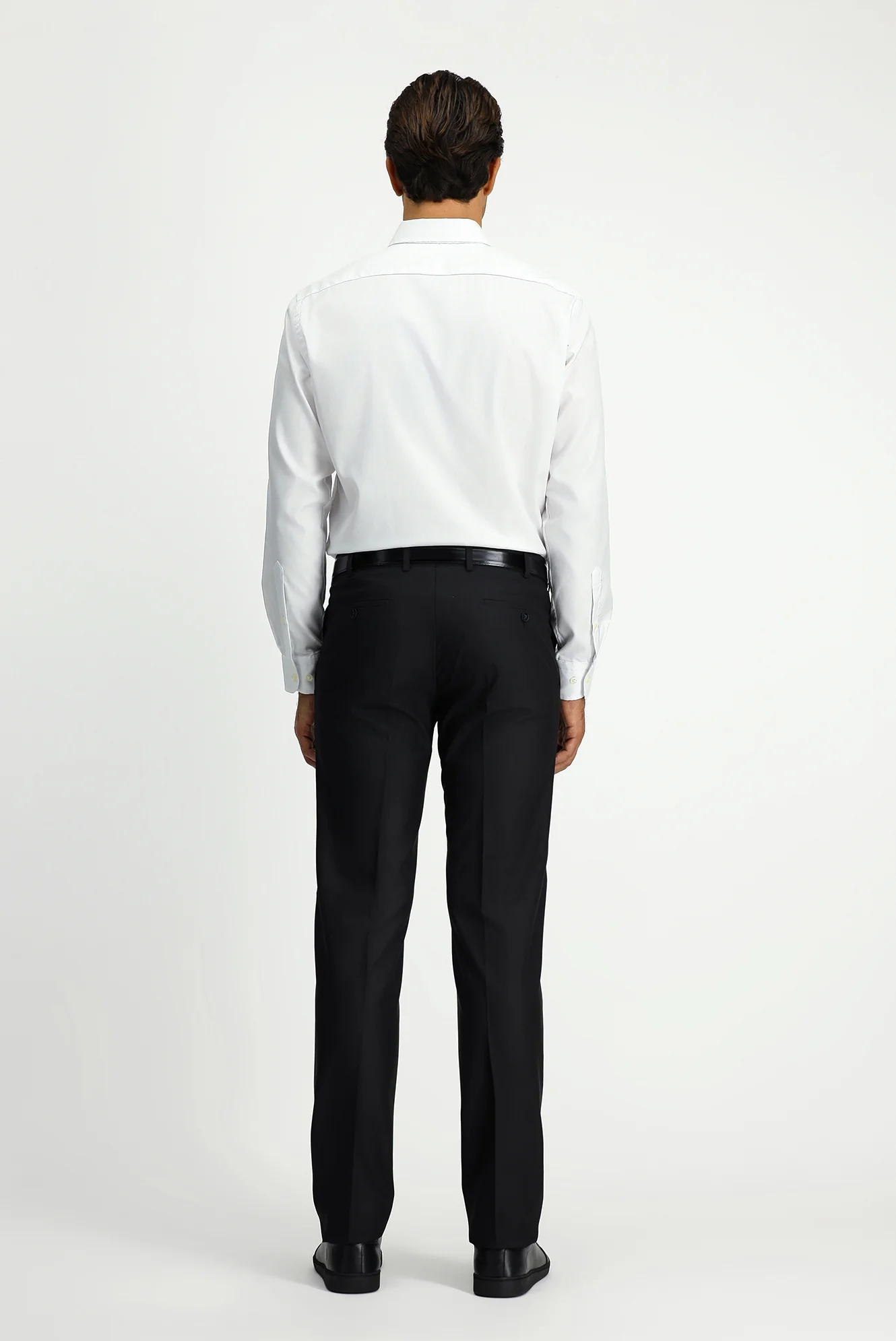 Siyah 4 Drop Relaxed Fit Rahat Kesim Likralı Klasik Kumaş Pantolon - Image 4