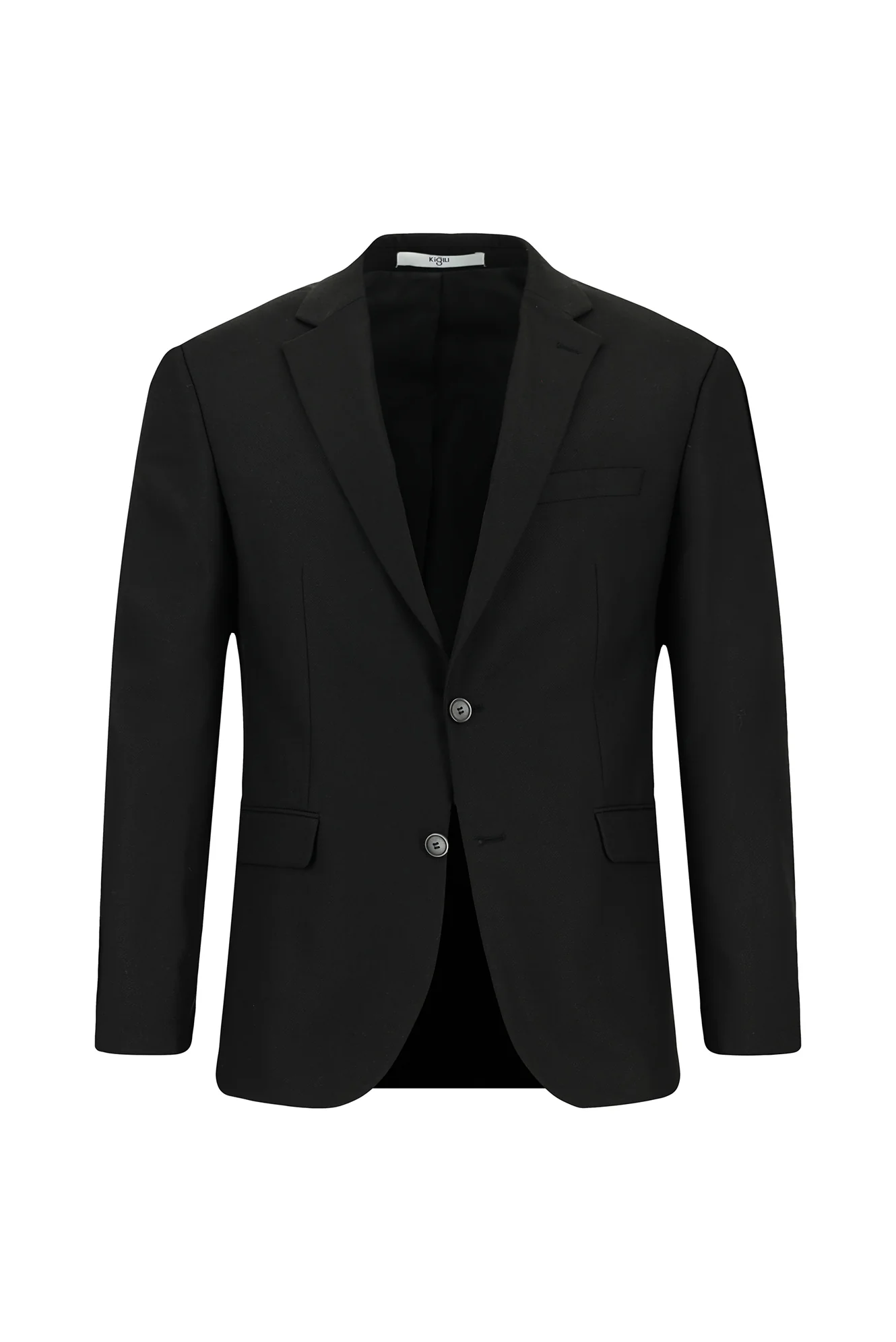 Siyah 7 Drop Slim Fit Dar Kesim Desenli Takım Elbise - Image 2