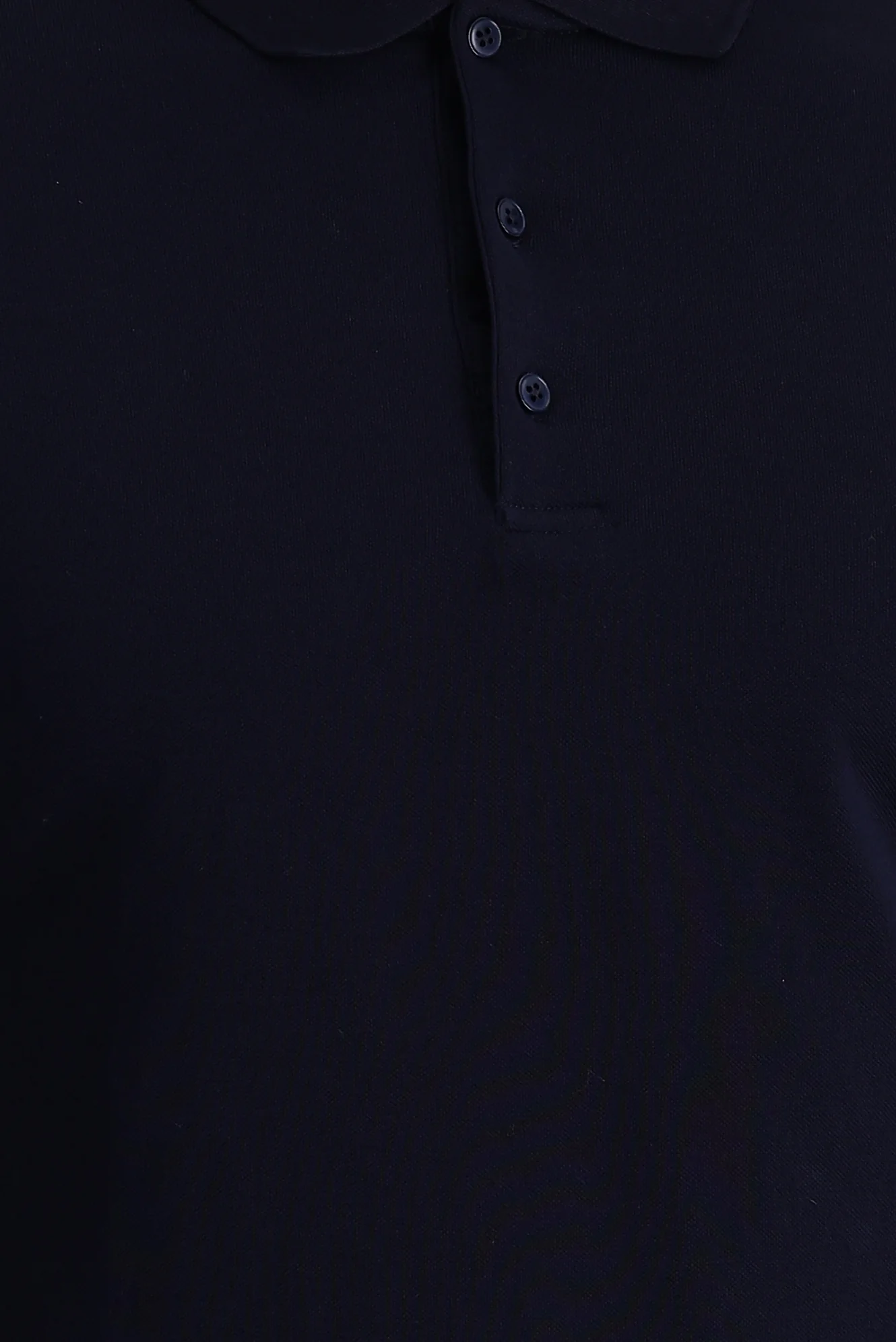 Siyah Lacivert Polo Yaka Slim Fit Dar Kesim Nakışlı Pamuk Tişört - Image 4