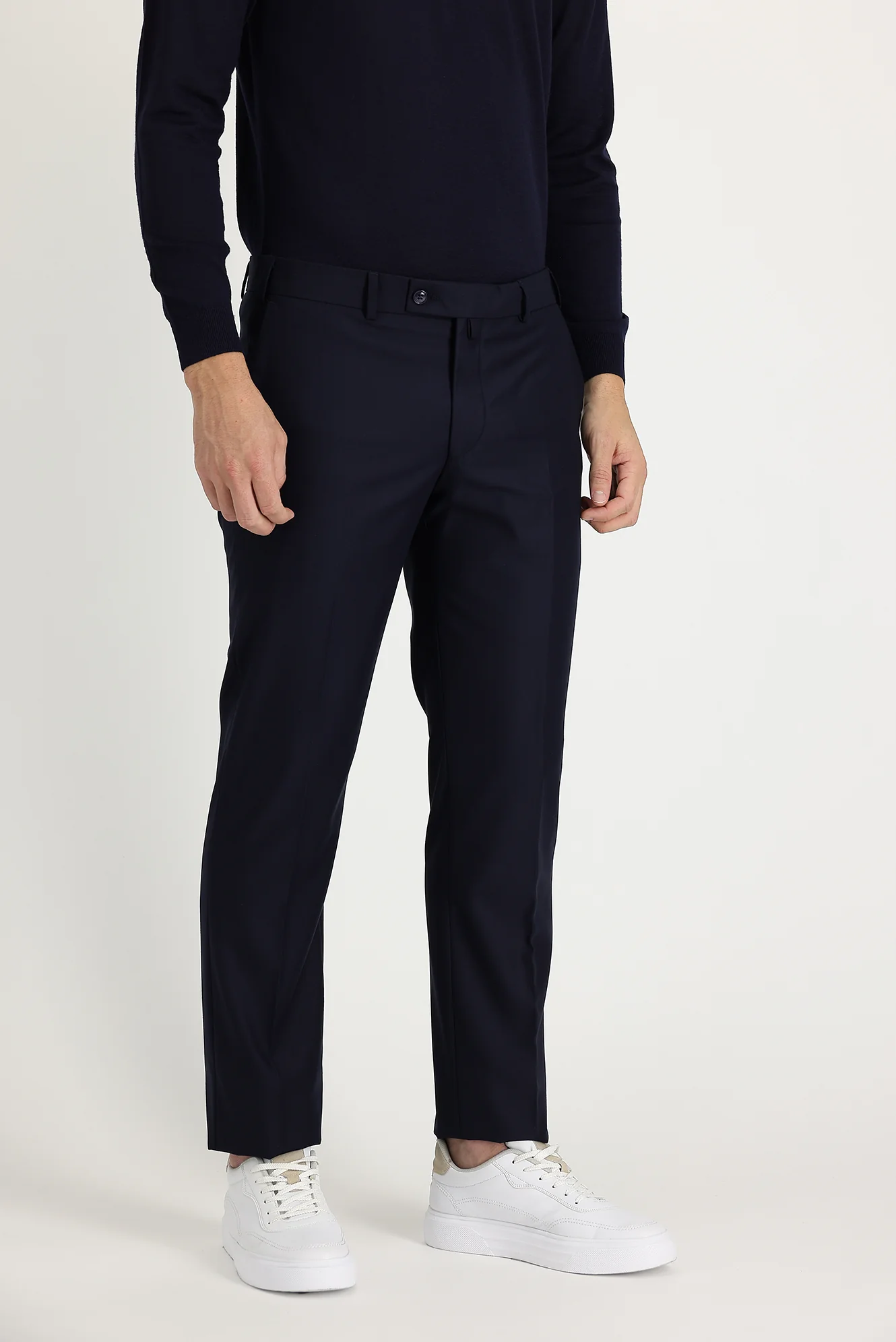Siyah Lacivert 6 Drop Regular Fit Standart Kesim Klasik Kumaş Pantolon - Image 2