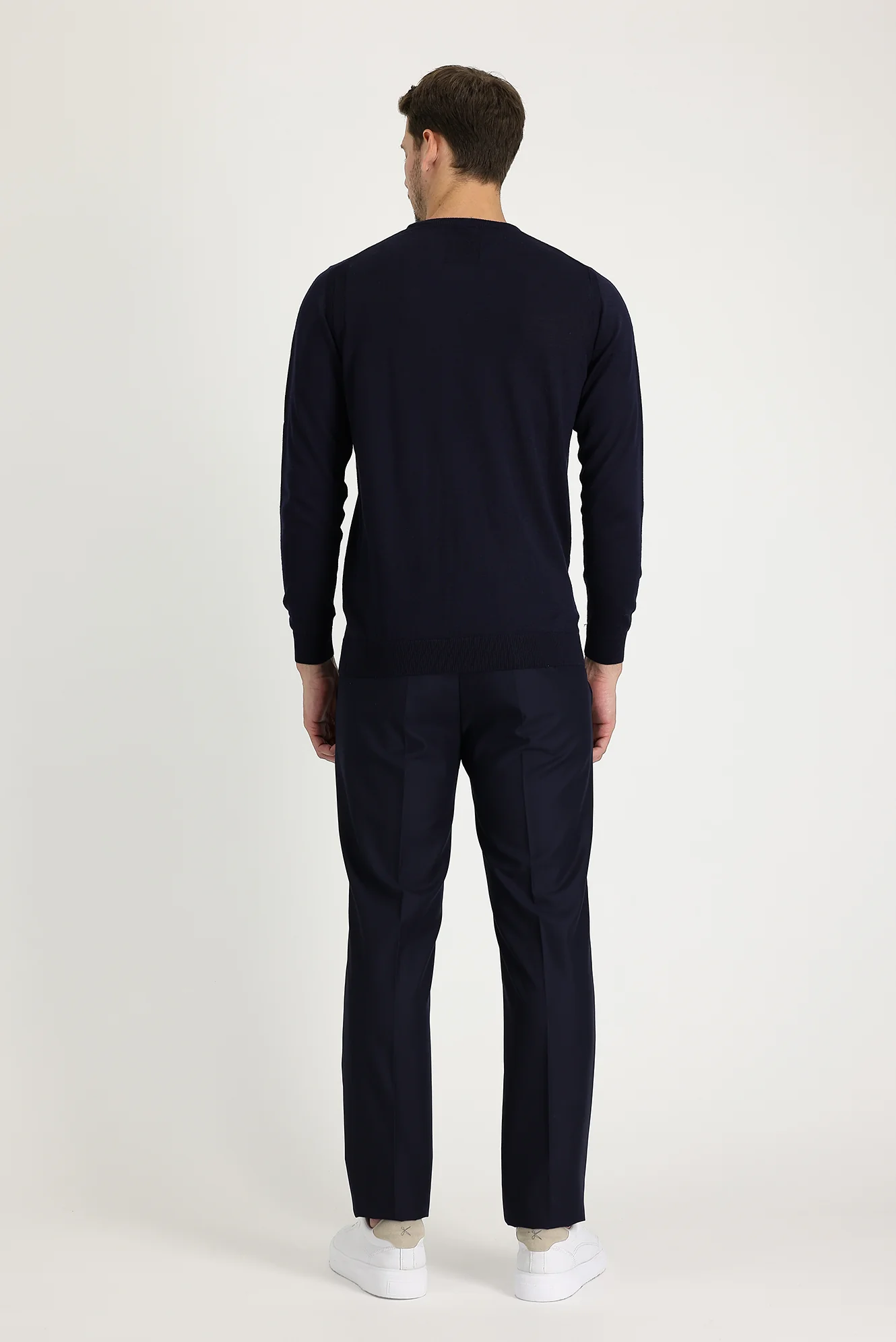 Siyah Lacivert 6 Drop Regular Fit Standart Kesim Klasik Kumaş Pantolon - Image 3